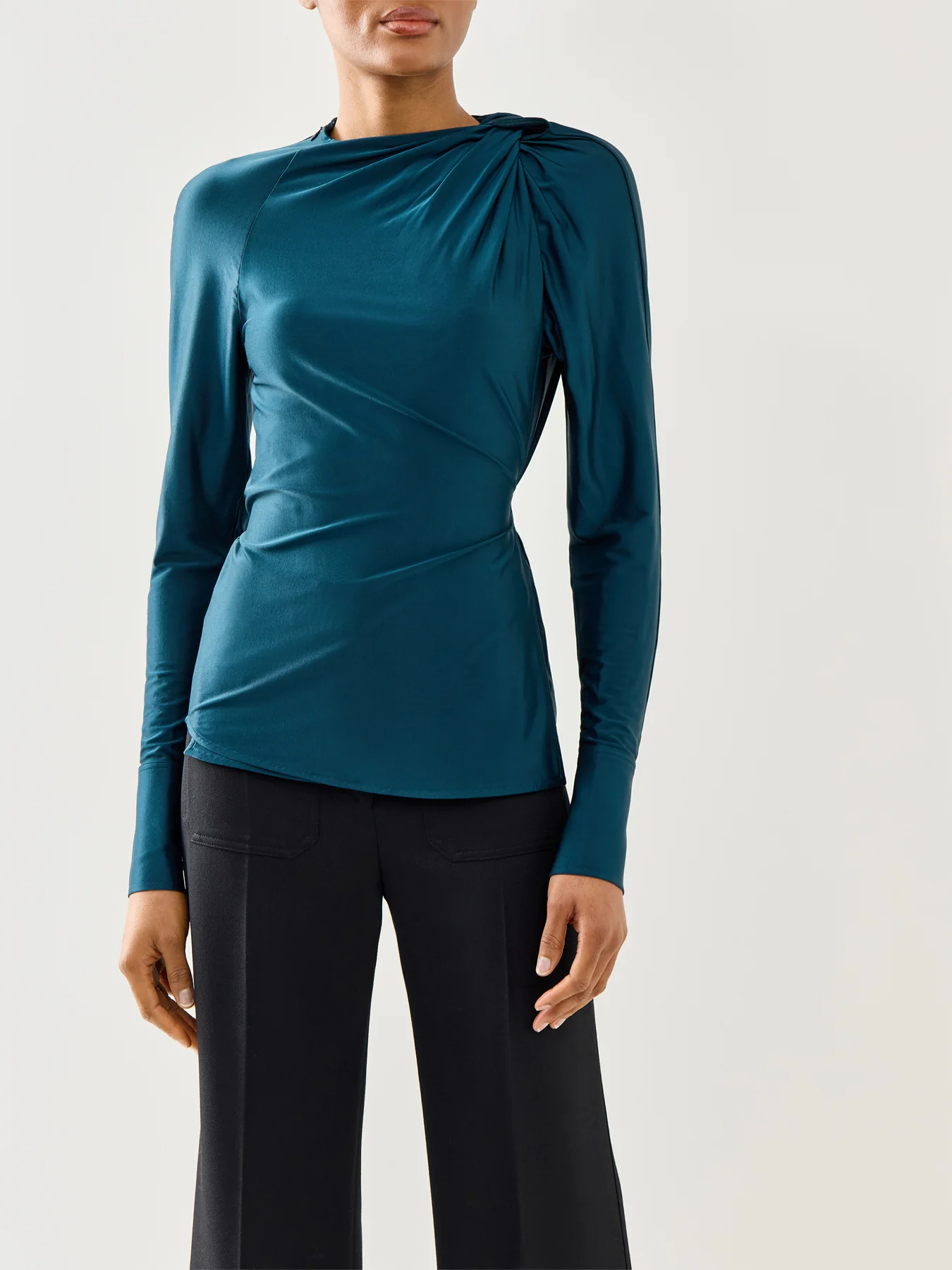 Twist Detail Blouse Green - Image 4