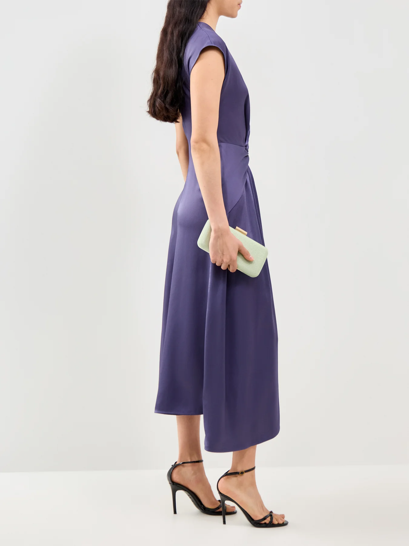 Twist Waist Midi Dress Purple - Image 4