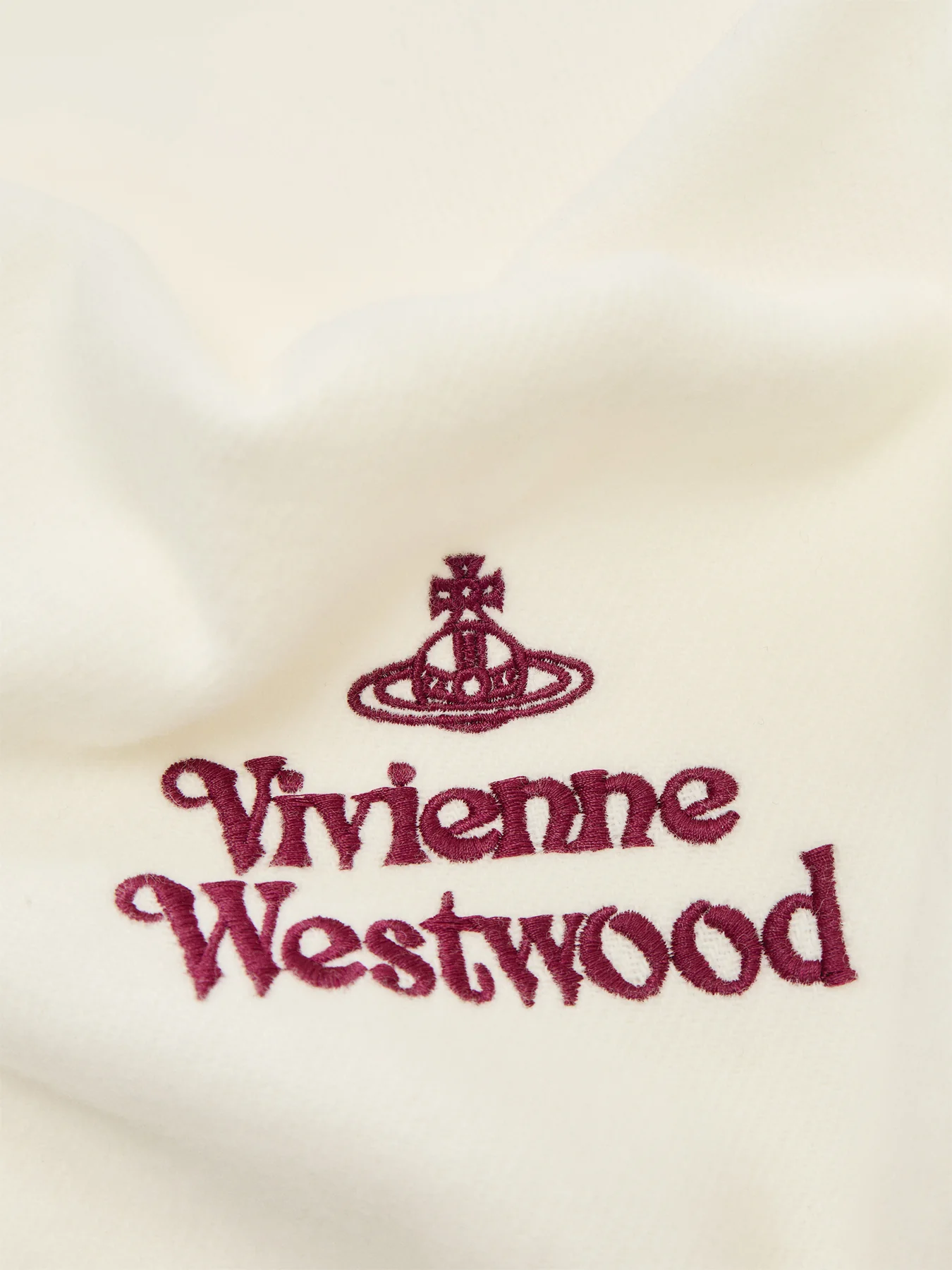 Embroidered Logo Scarf in White - Image 3