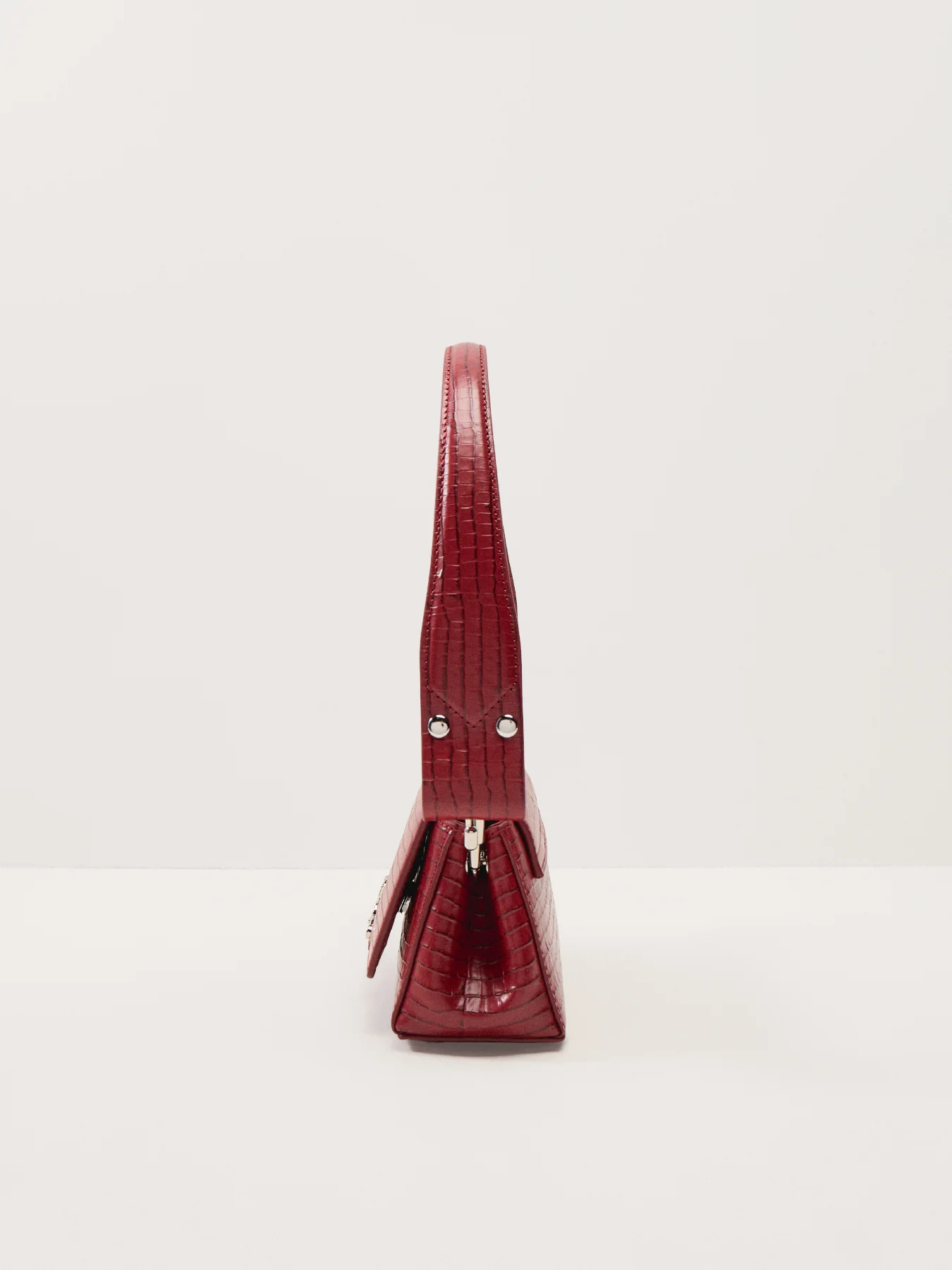 Hazel Mini Croc Embossed Small Handbag Red - Image 4