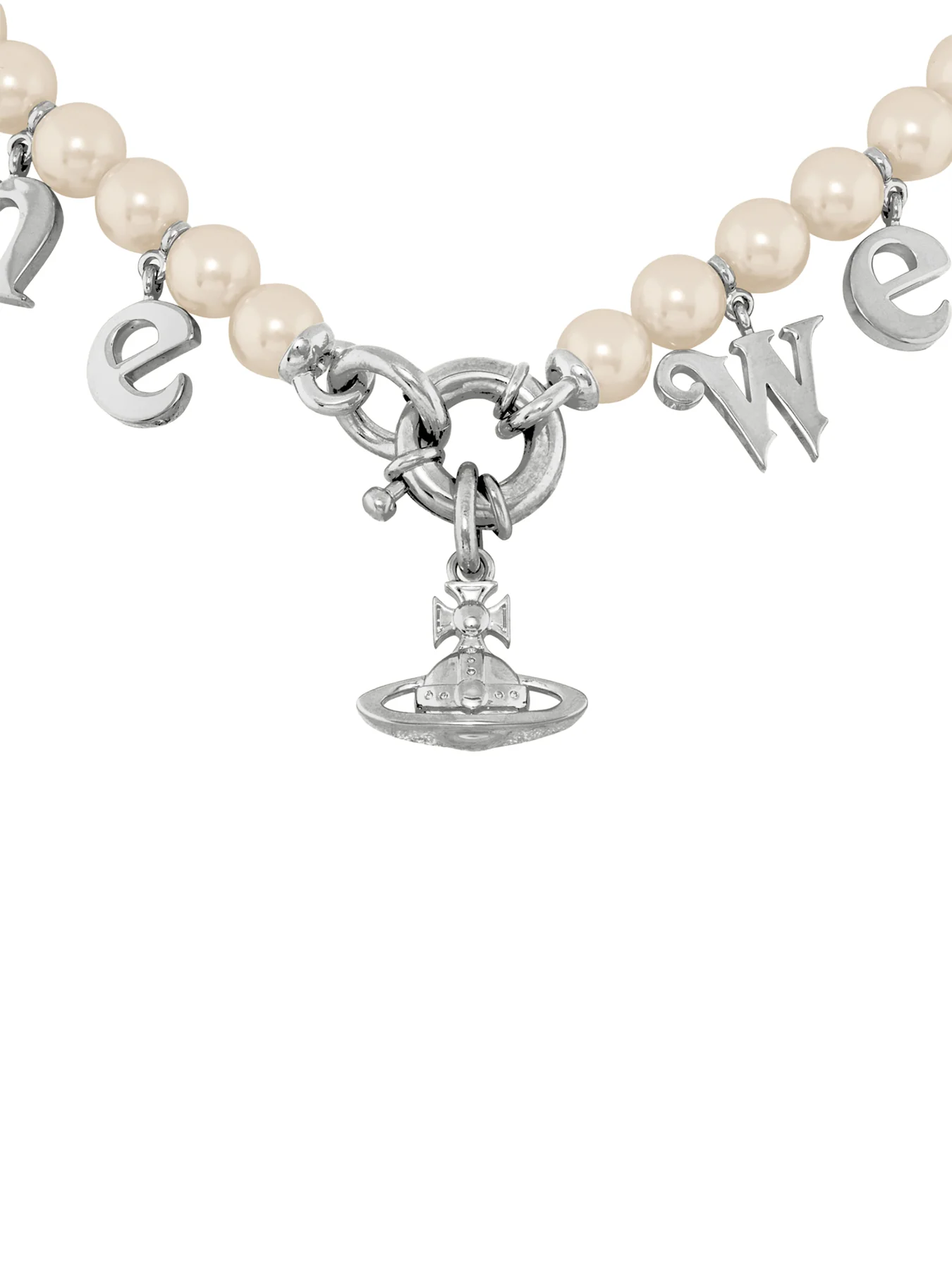 Pearl Pendant Necklace Silver - Image 3