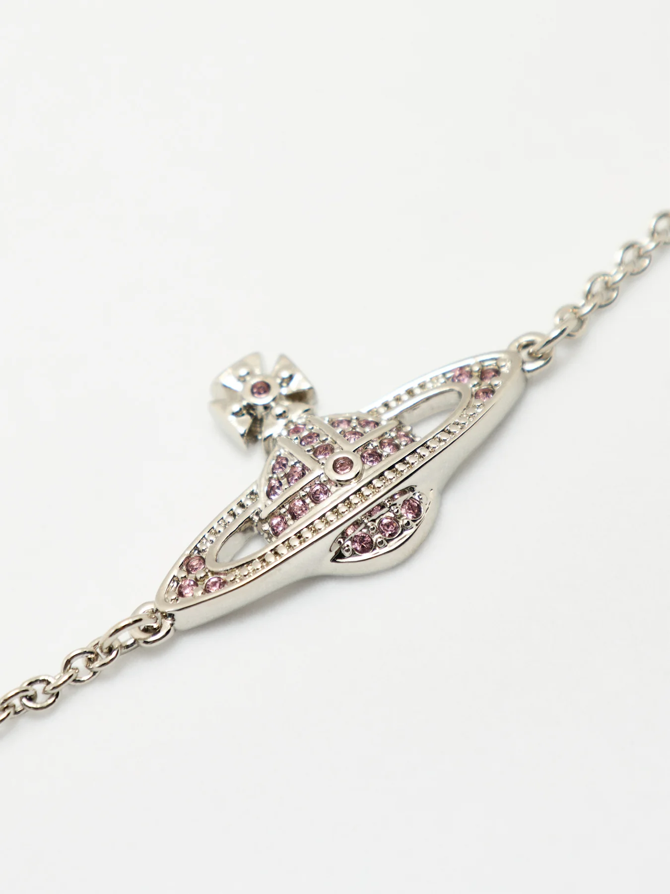 Mini Bas Relief Bracelet Platinum/White Opal Crystal - Image 3