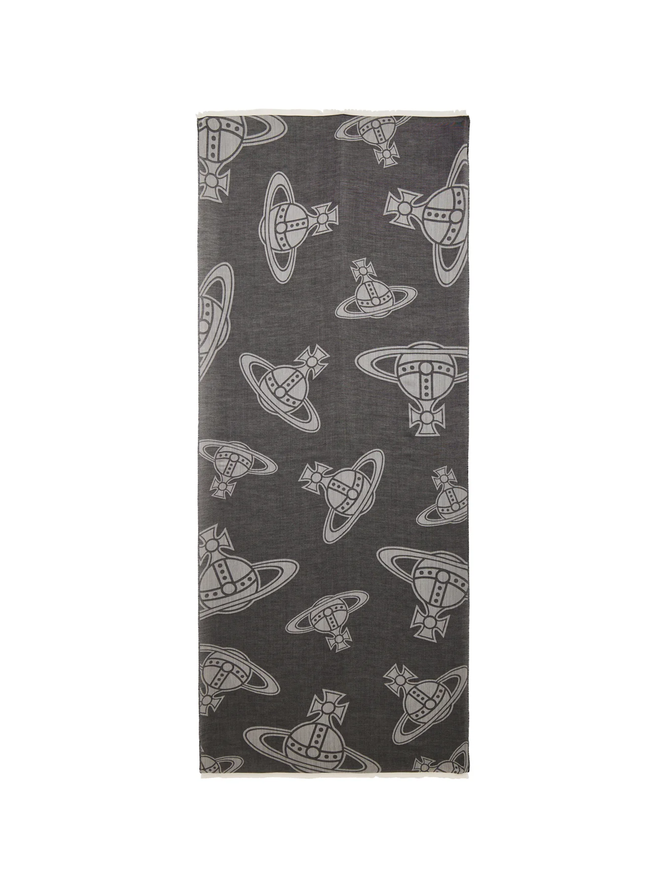 Orb Silk & Wool Mix Stole in Black