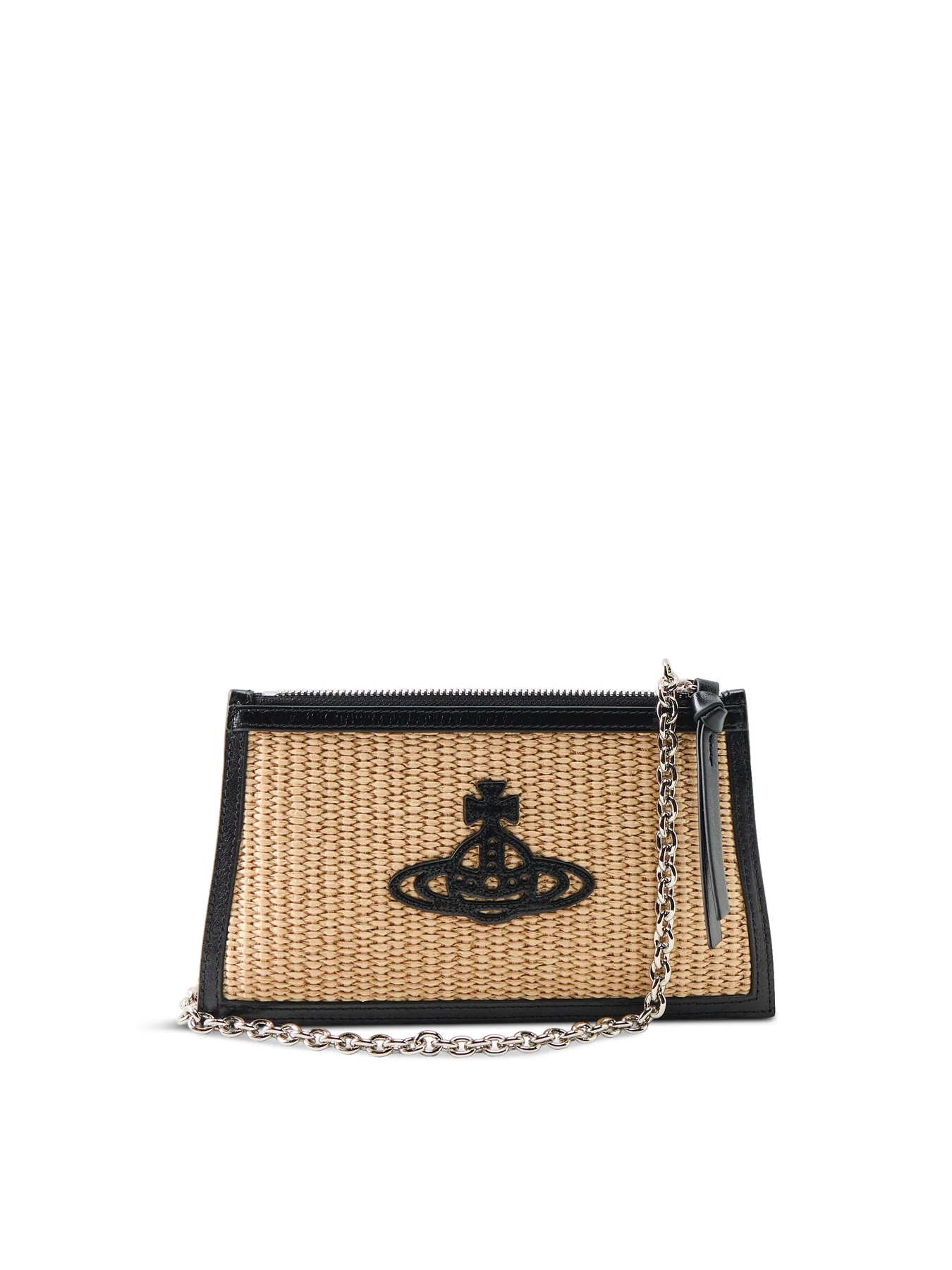 Small Flat Zip Clutch Beige