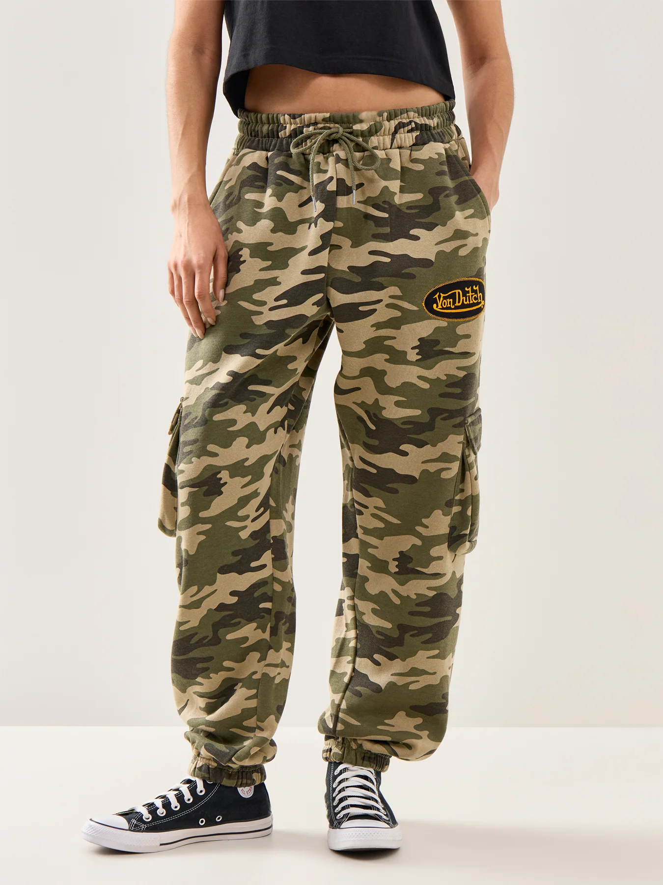 Camo Cuff Relaxed Joggers Green - Image 4