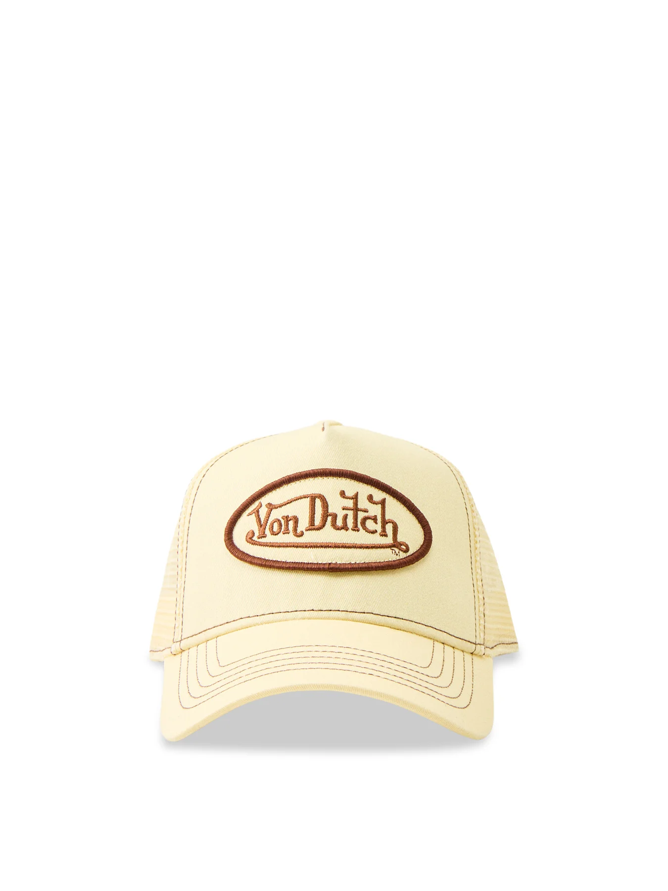 Solid Stitches Logo Trucker Cap Cream