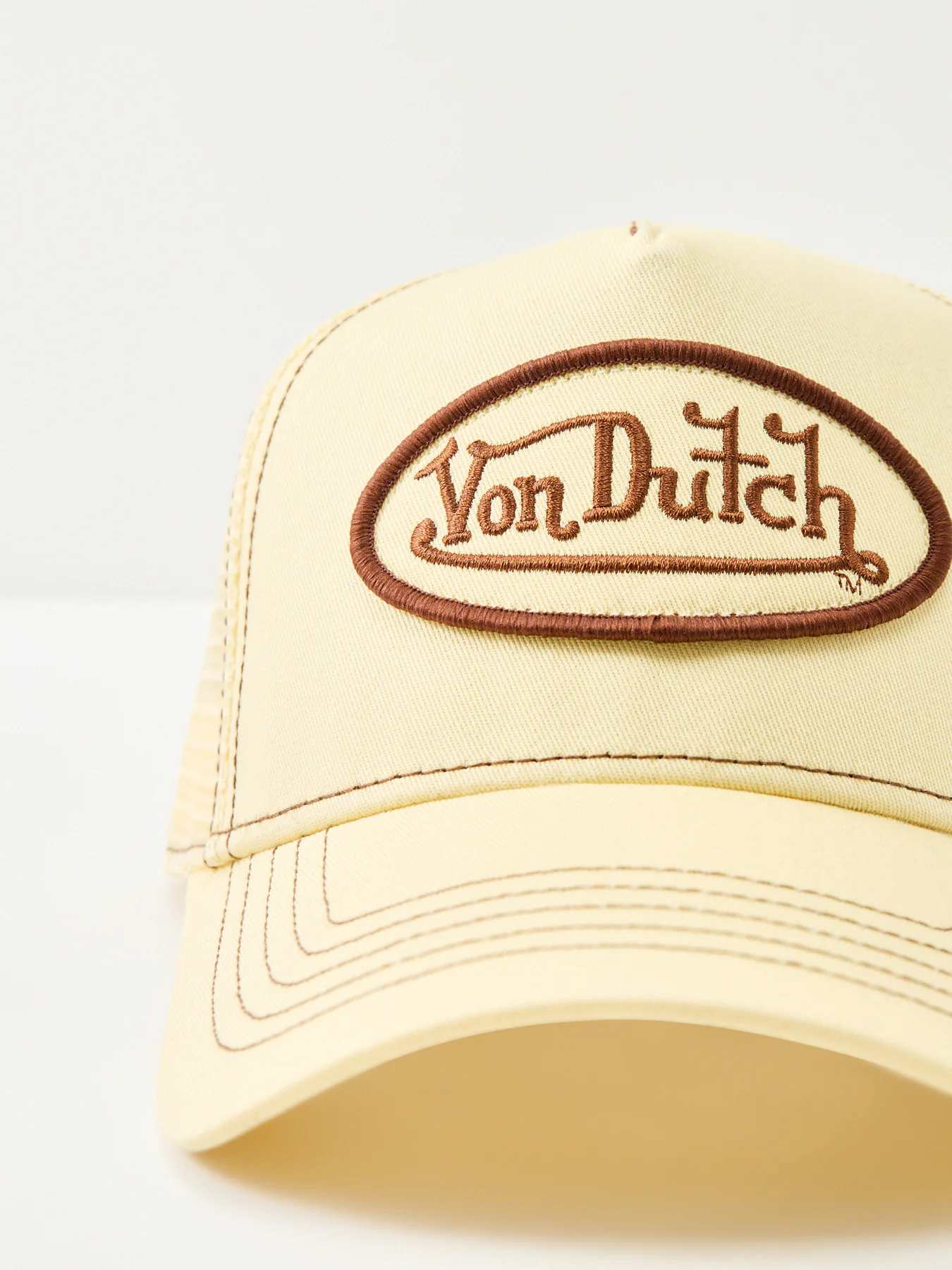 Solid Stitches Logo Trucker Cap Cream - Image 3