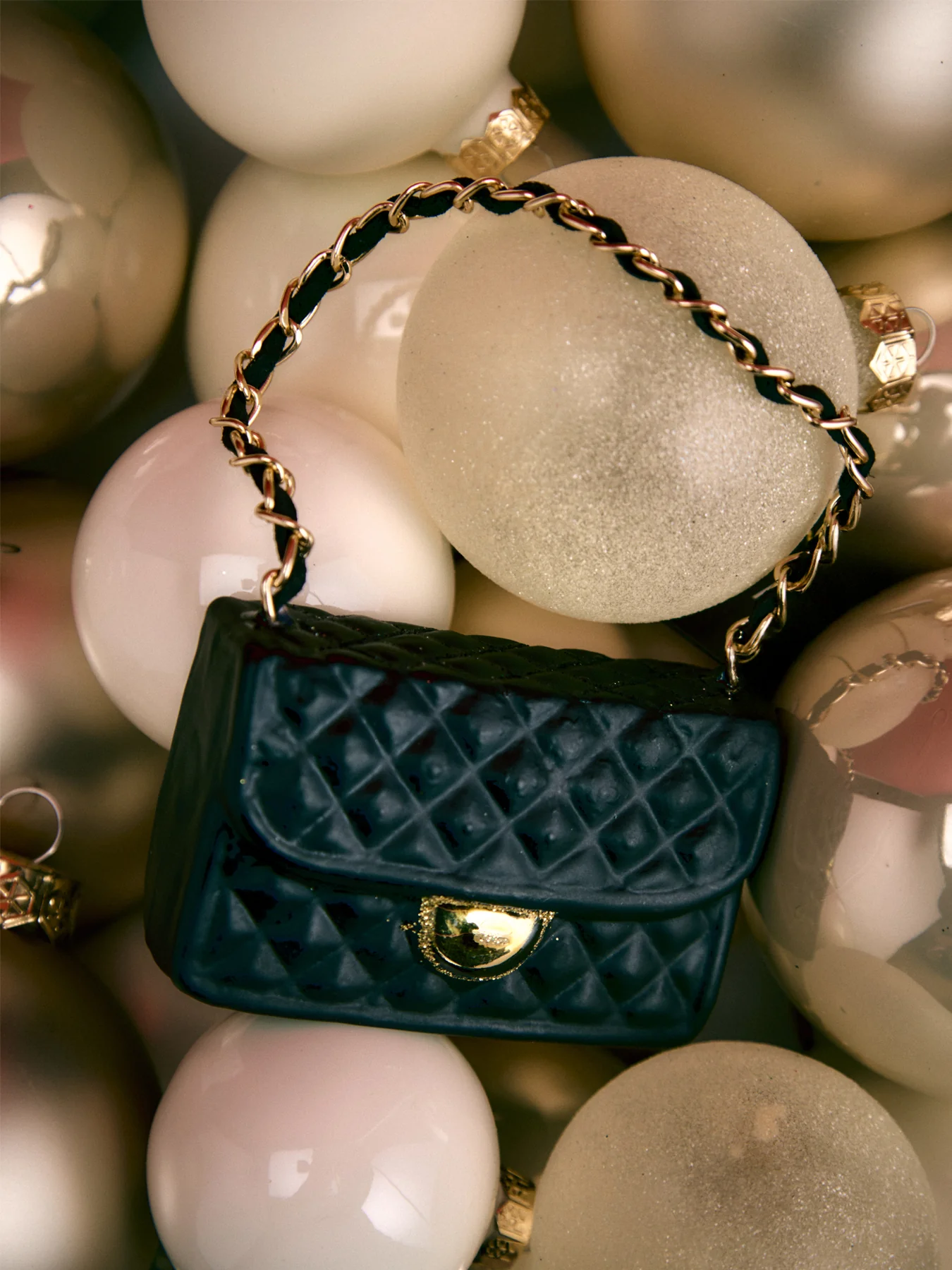 Fashion Bag Glass Bauble Black - Image 2