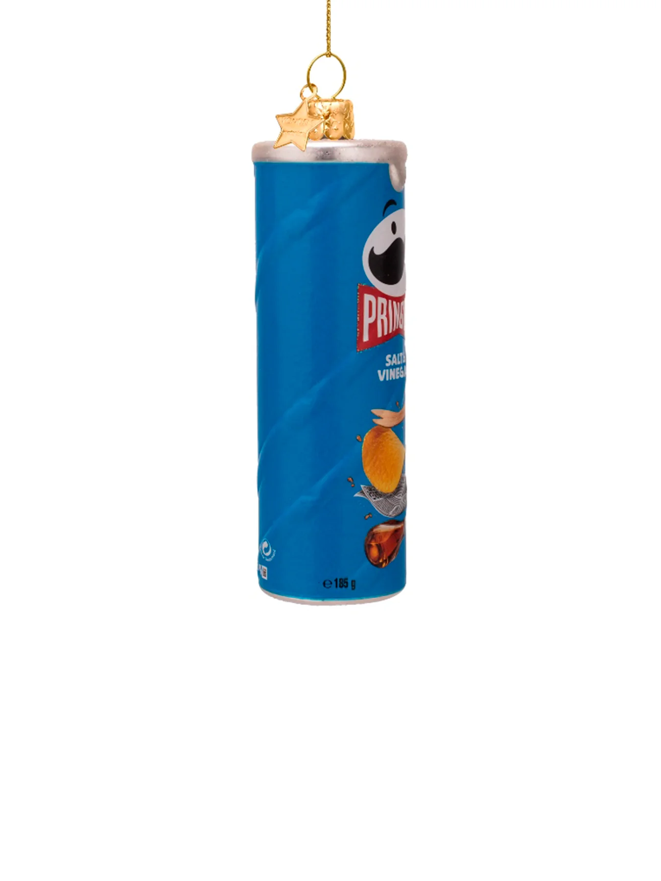 Blue Pringles Glass Christmas Hanging Decoration - Image 2