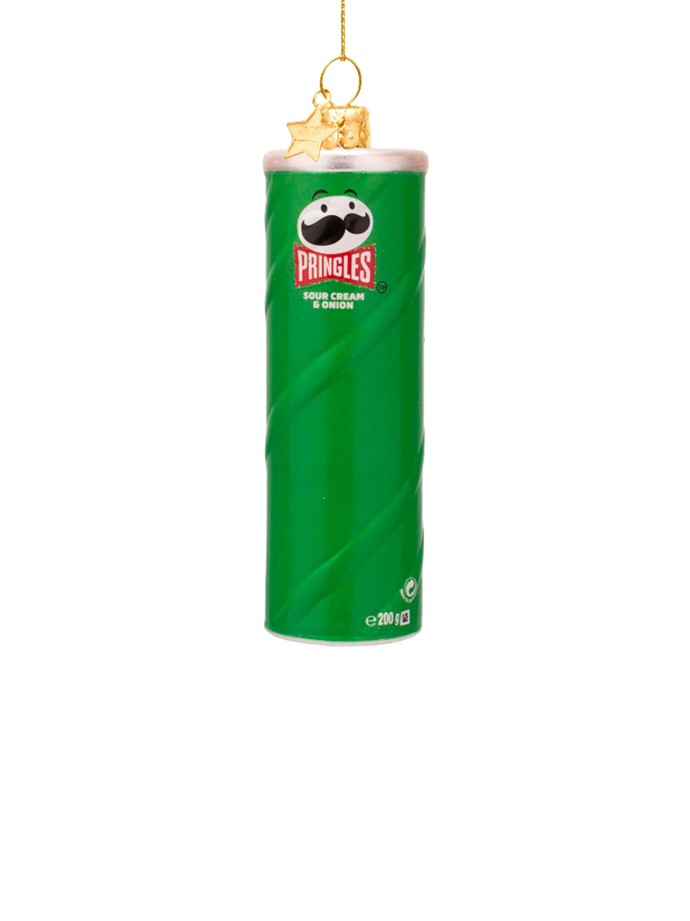 Green Pringles Glass Christmas Hanging Decoration - Image 2