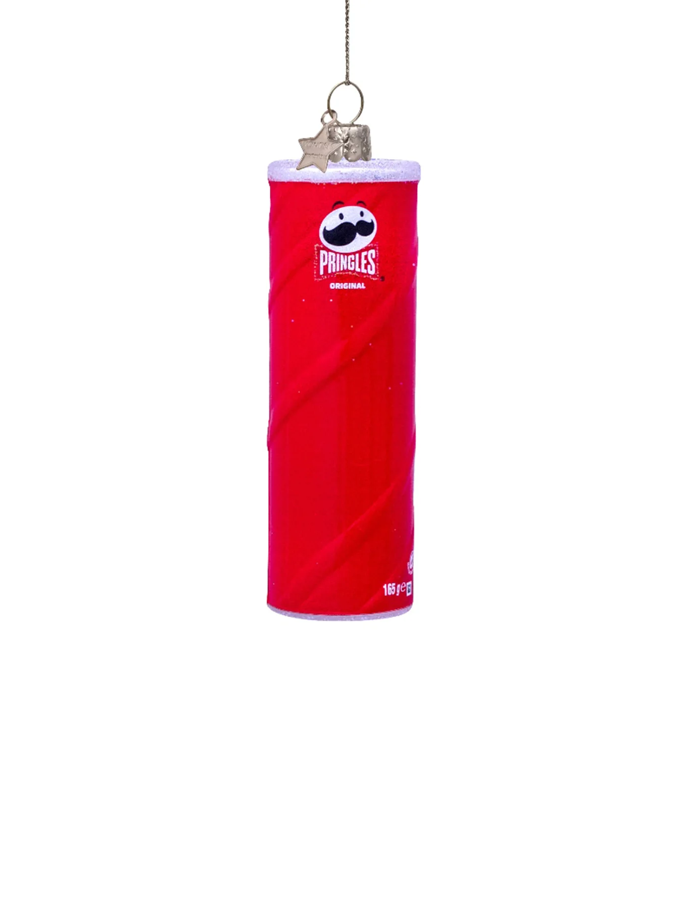 Red Pringles Glass Christmas Hanging Decoration - Image 3