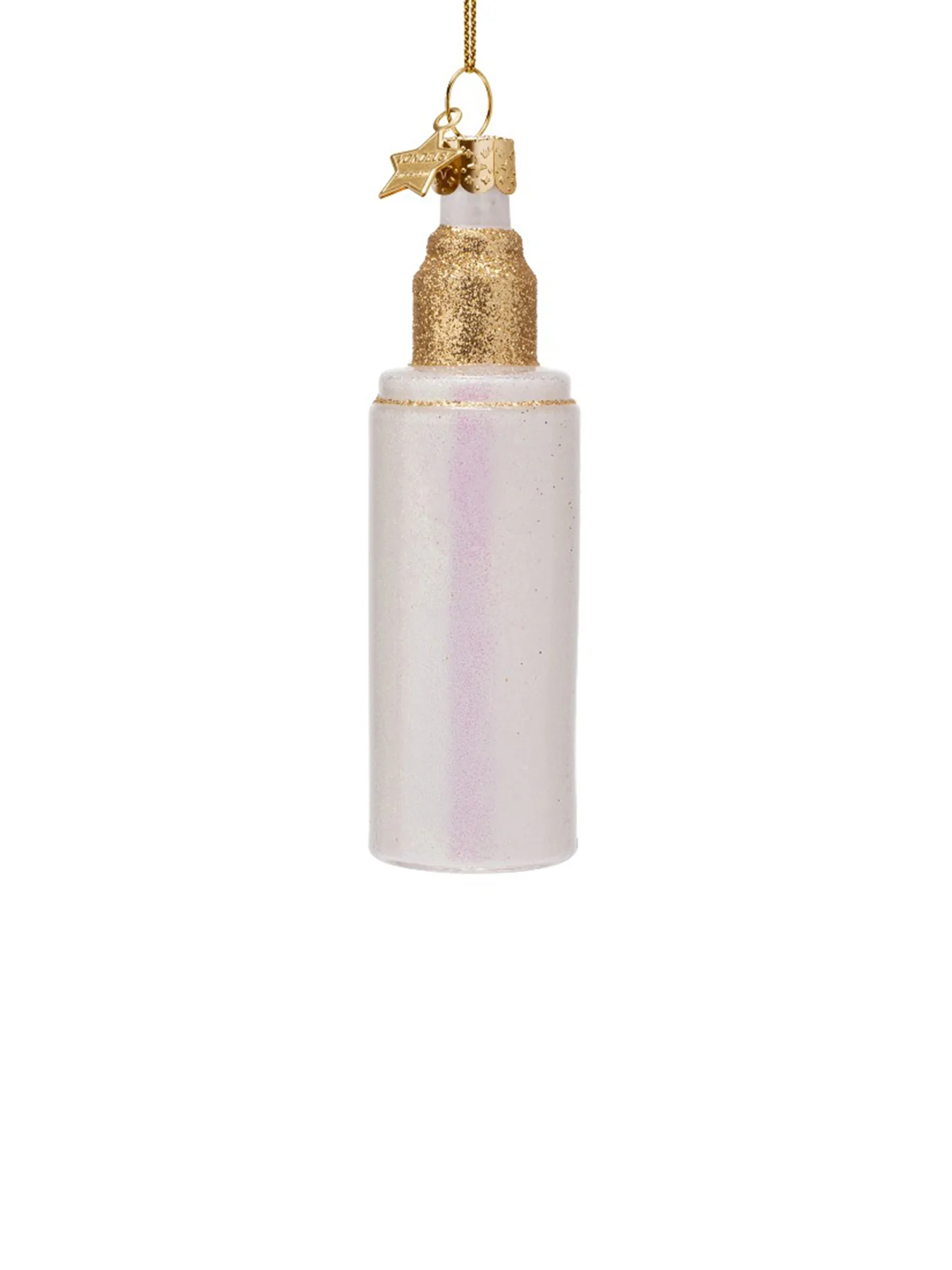 White Oil Setting Spray Glass Christmas Hanging Decoration - Image 2
