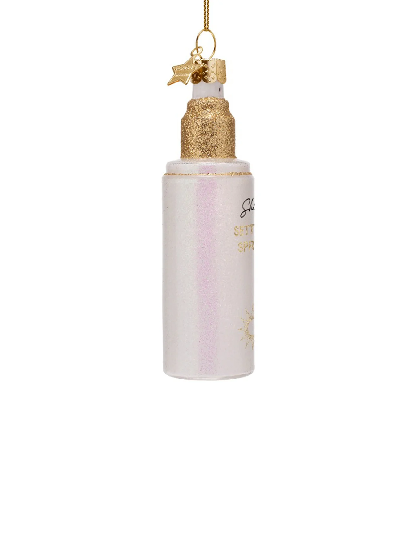 White Oil Setting Spray Glass Christmas Hanging Decoration - Image 3