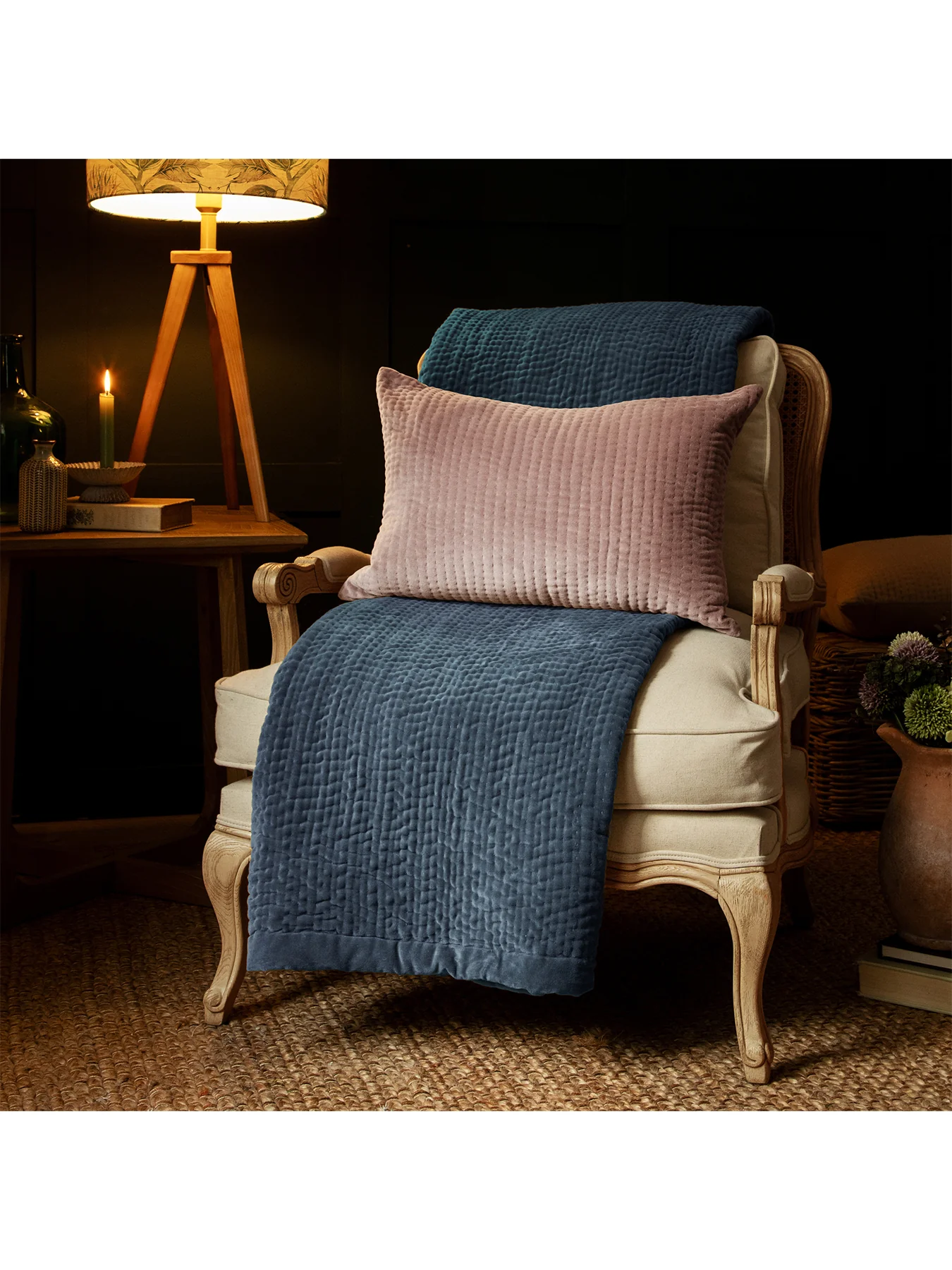 Haze Velvet Throw 140x220cm Bluebell - Image 3