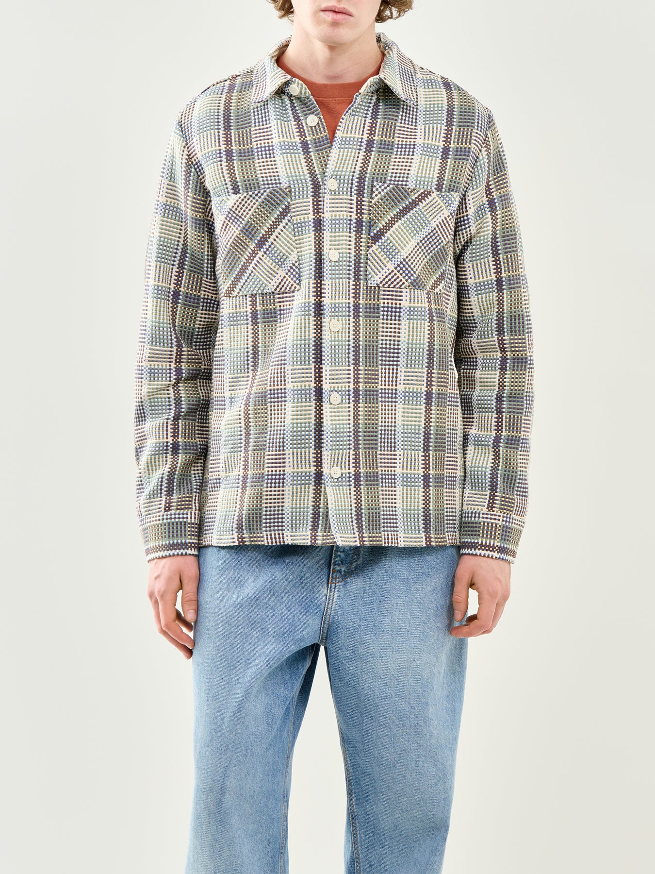 Whiting Basket Weave Overshirt Blue Green - Image 4