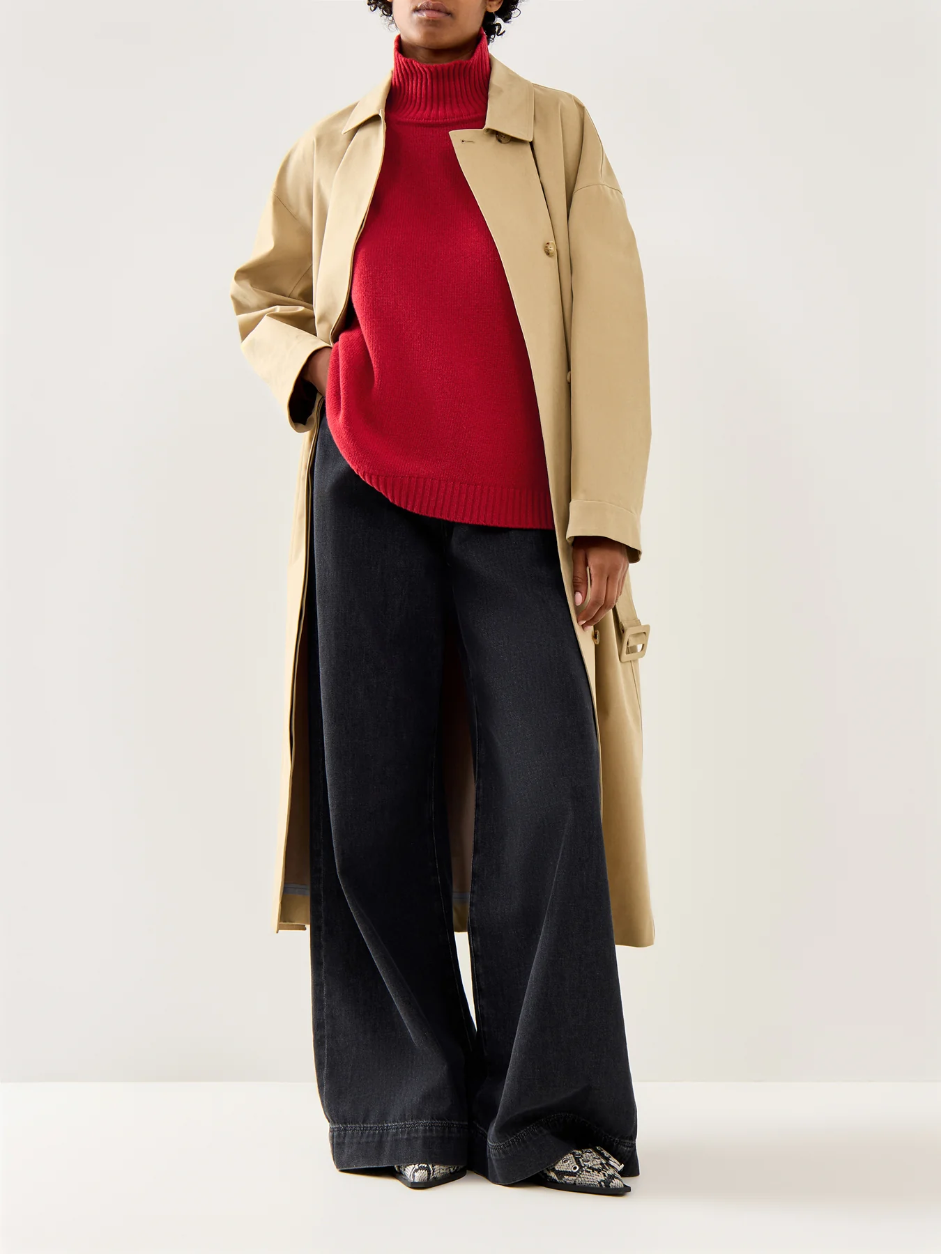 Borgia High Neck Knitwear Berry Red - Image 2