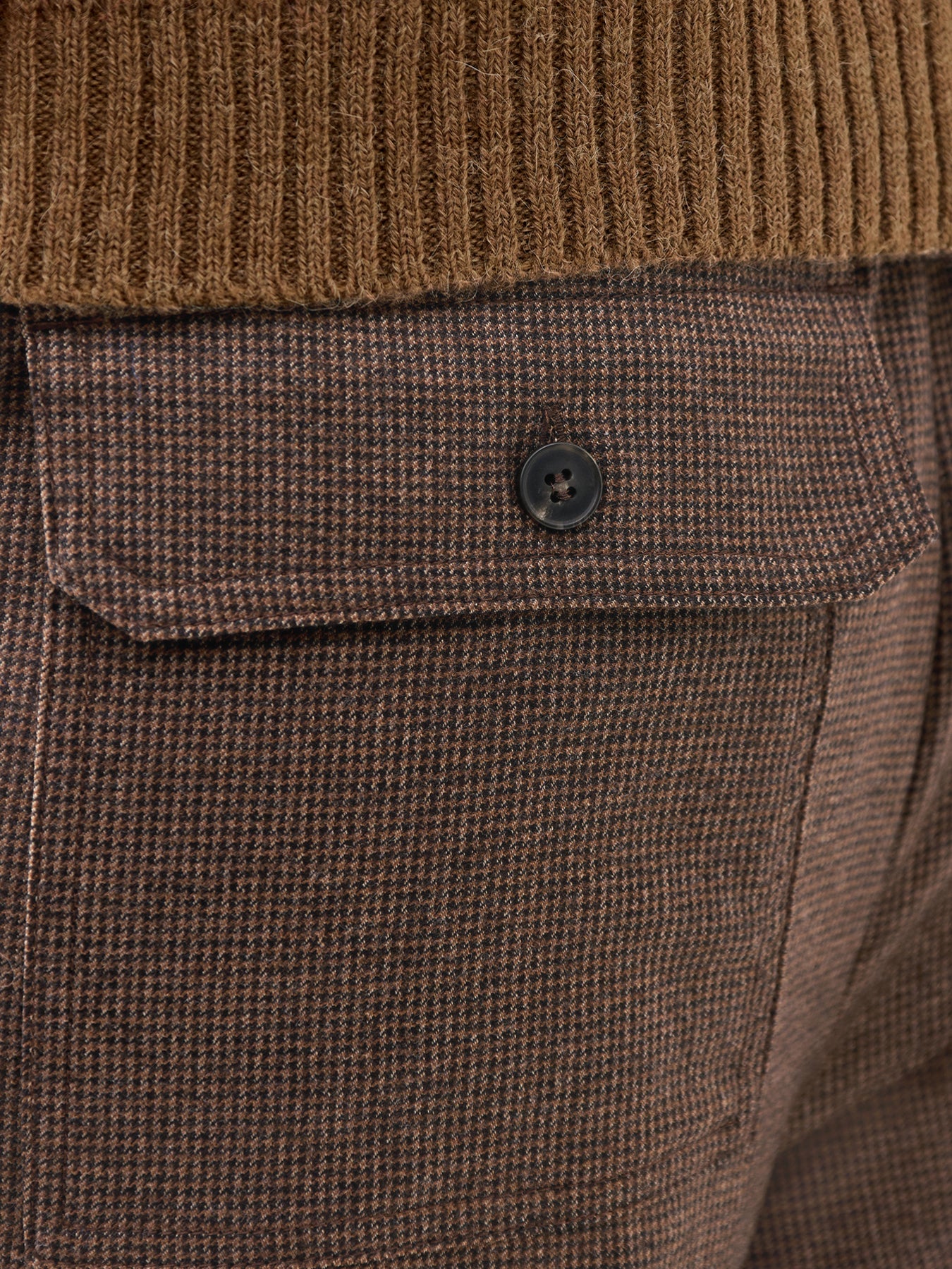 Hateley Micro Houndstooth Trouser Chocolate Brown - Image 3