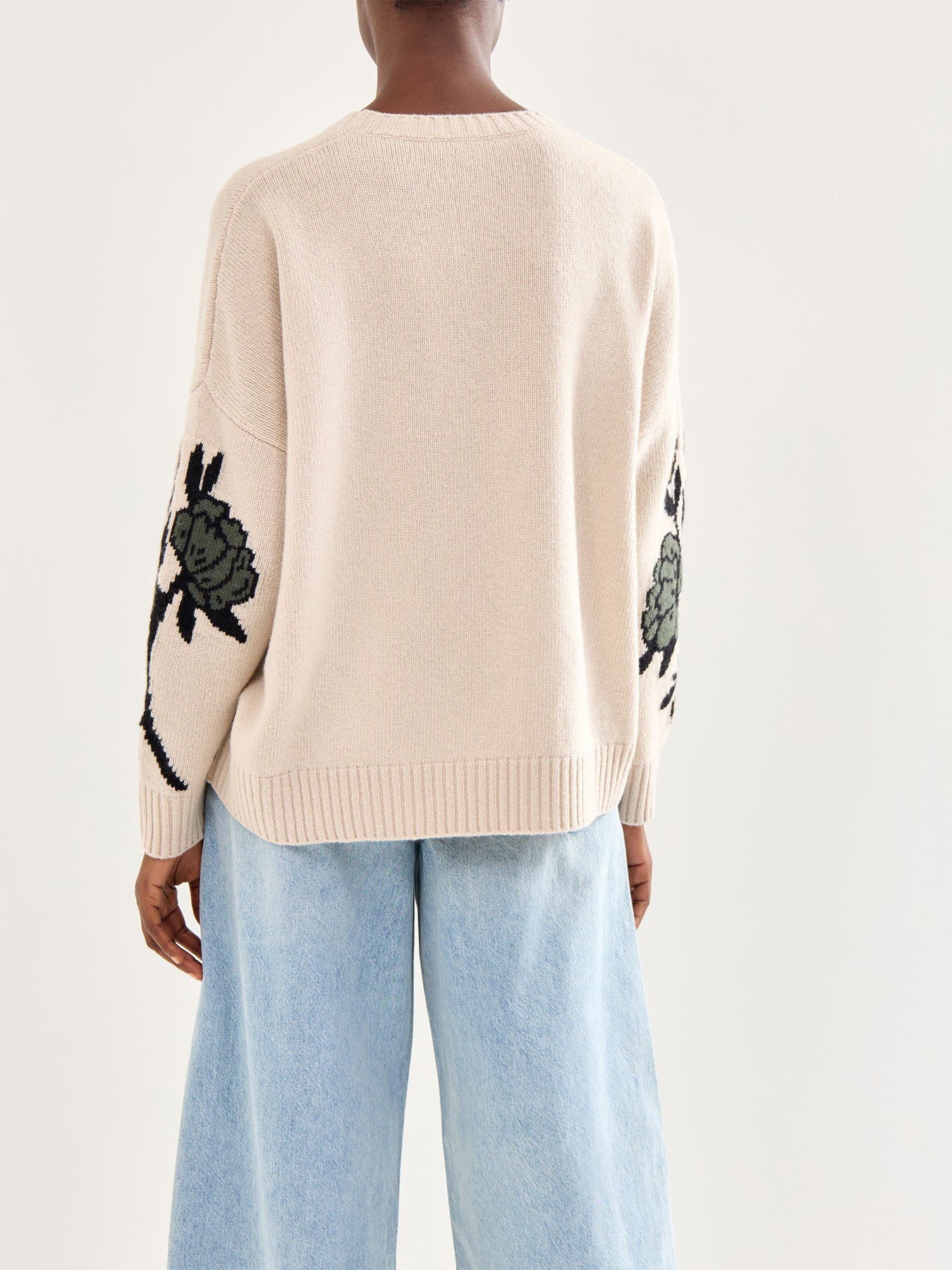 Pavidi Crew Neck Graphic Knitwear Ecru - Image 5