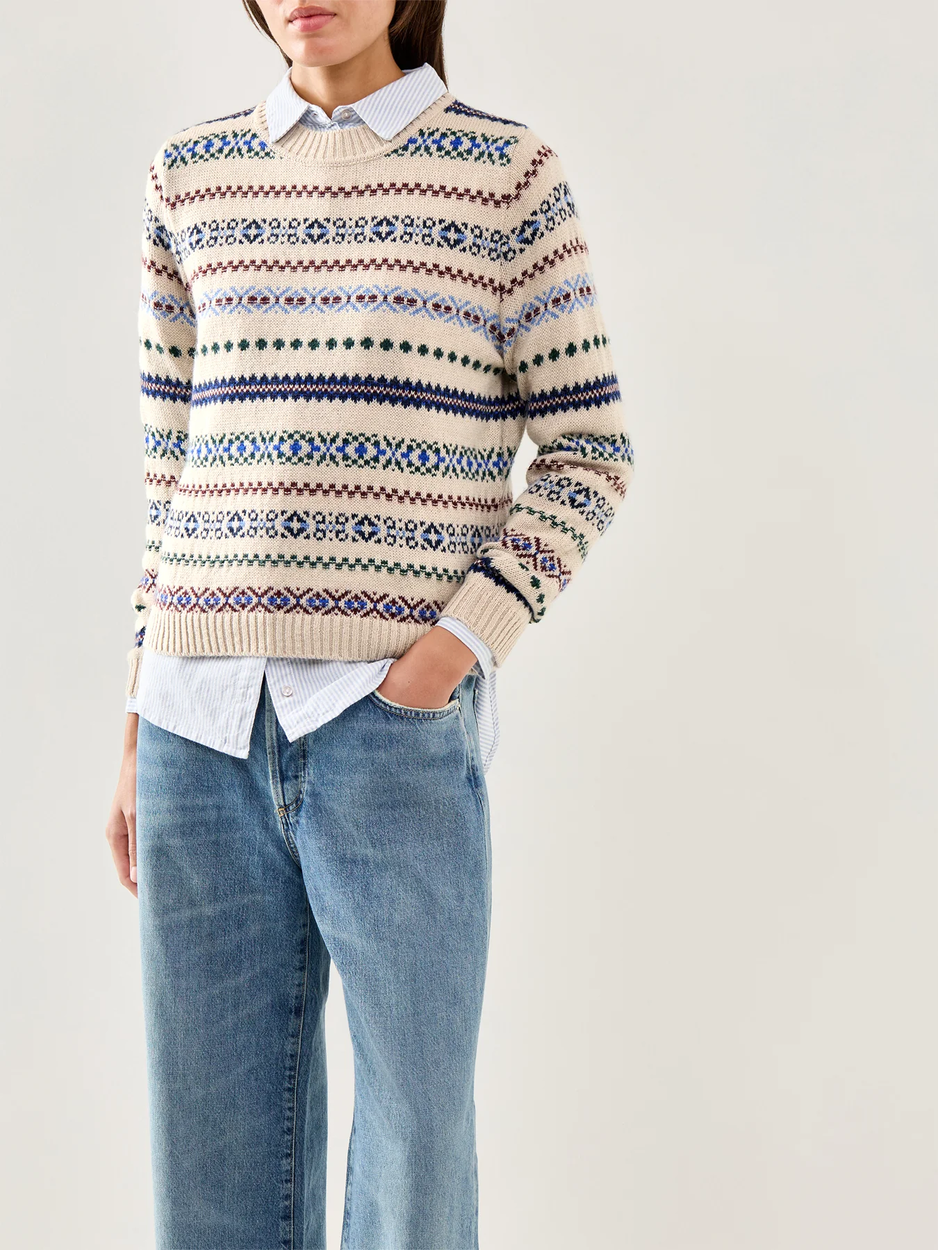 Quirite Fairisle Knit Ecru - Image 4