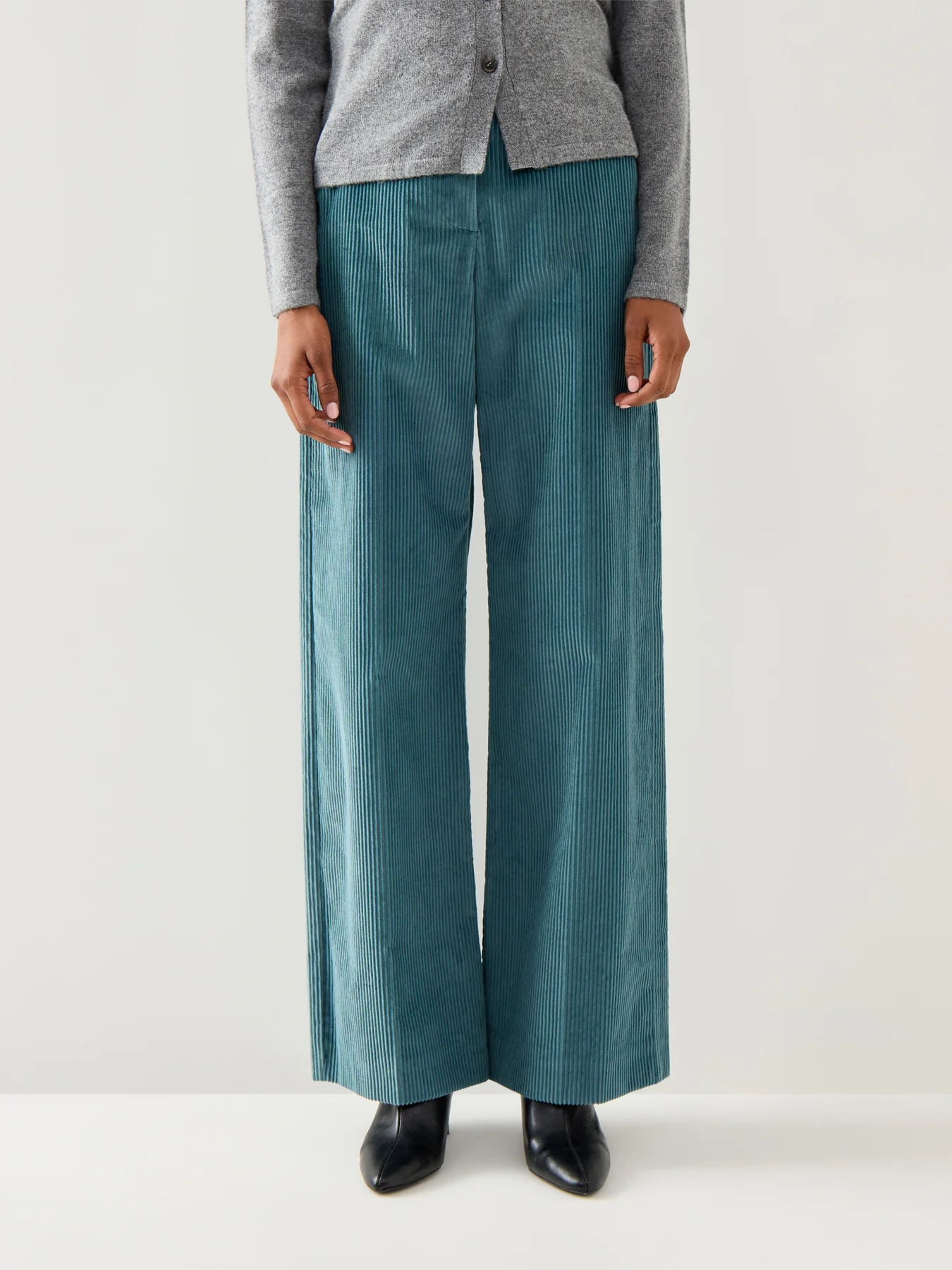 Tania Cord Wide Leg Trouser Blue - Image 4