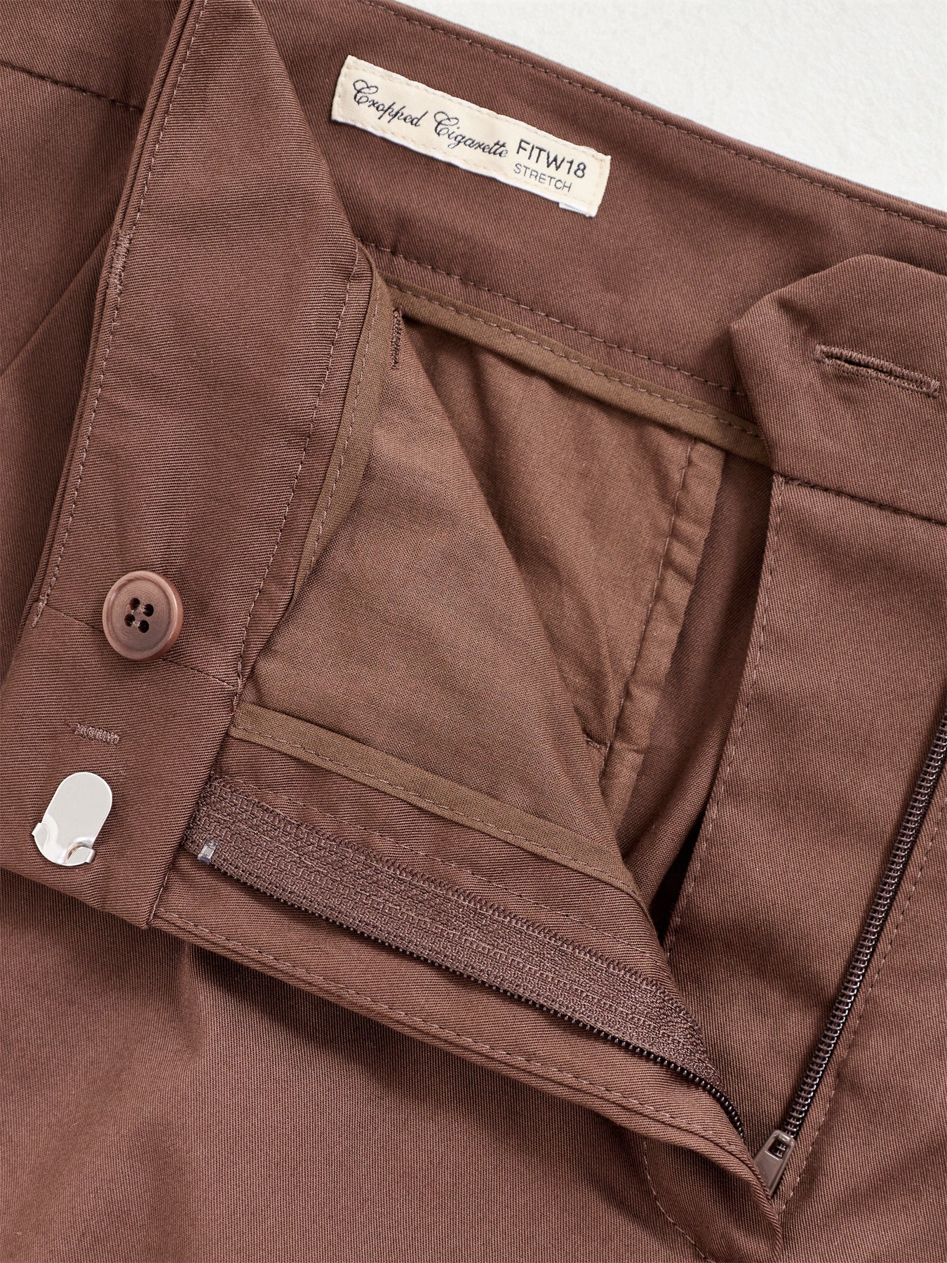 Cecco Slim Cotton Trousers Brown - Image 3
