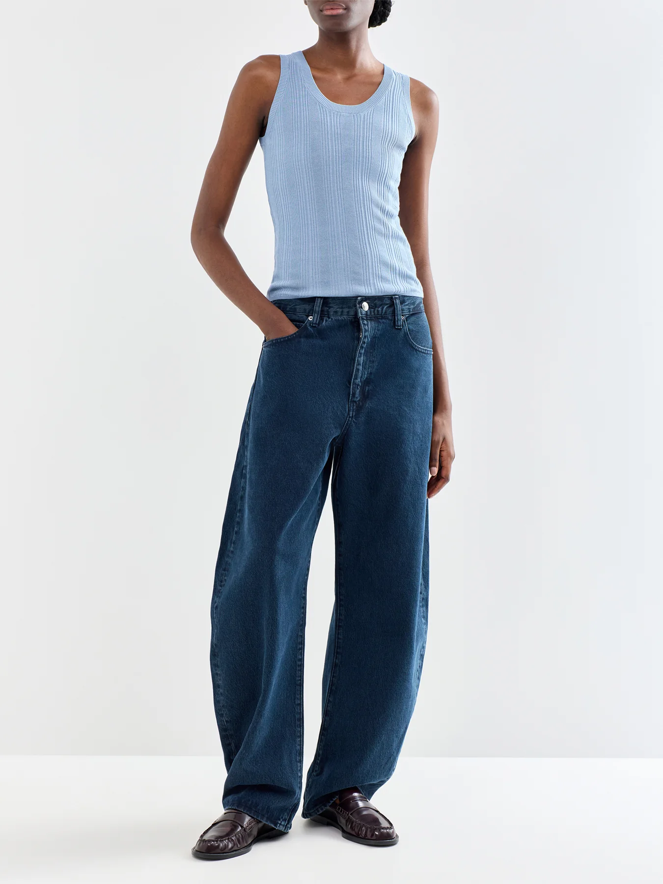 Cose Knit Tank Top Blue - Image 2