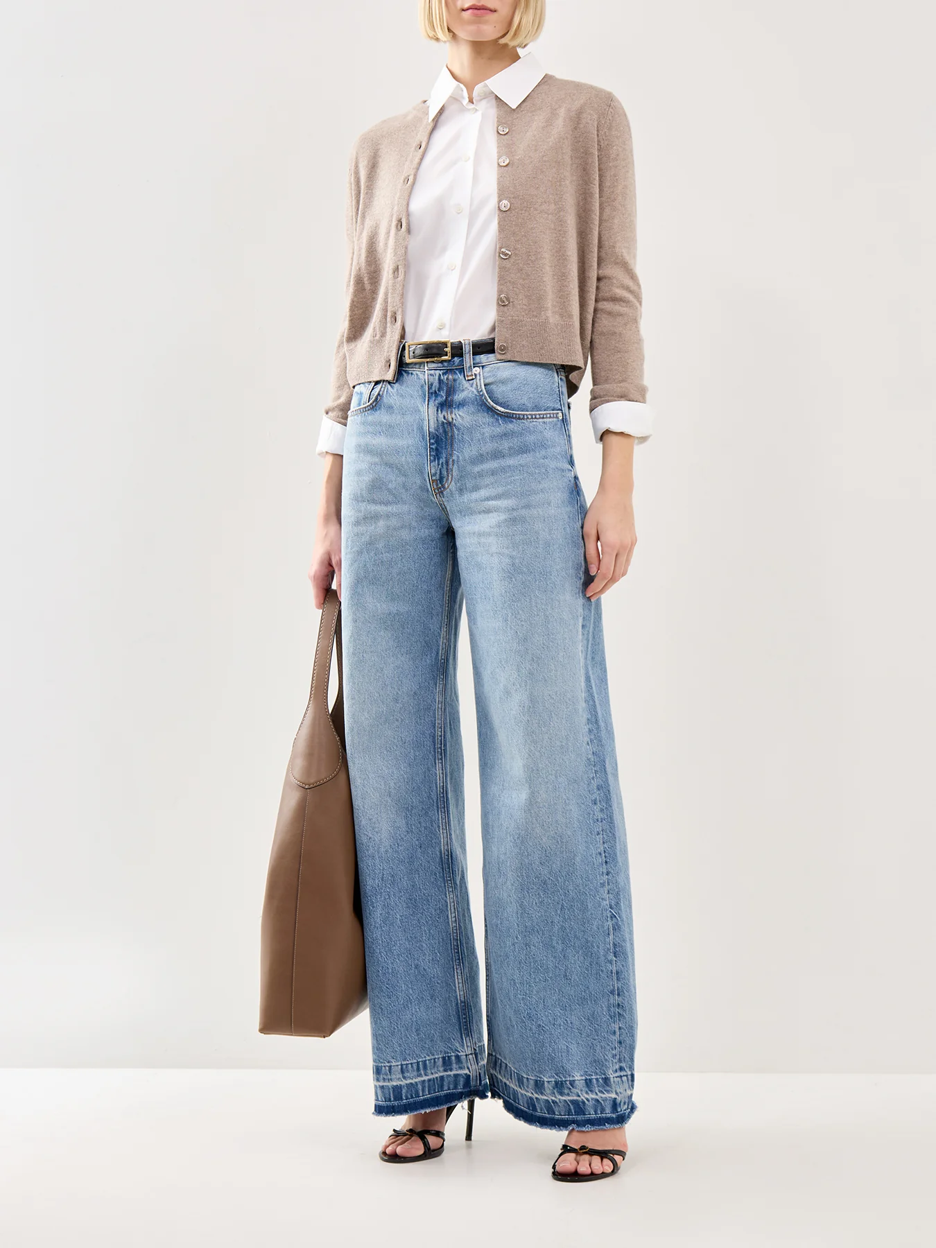 Nebbia Wool Cashmere Cardigan Beige - Image 2