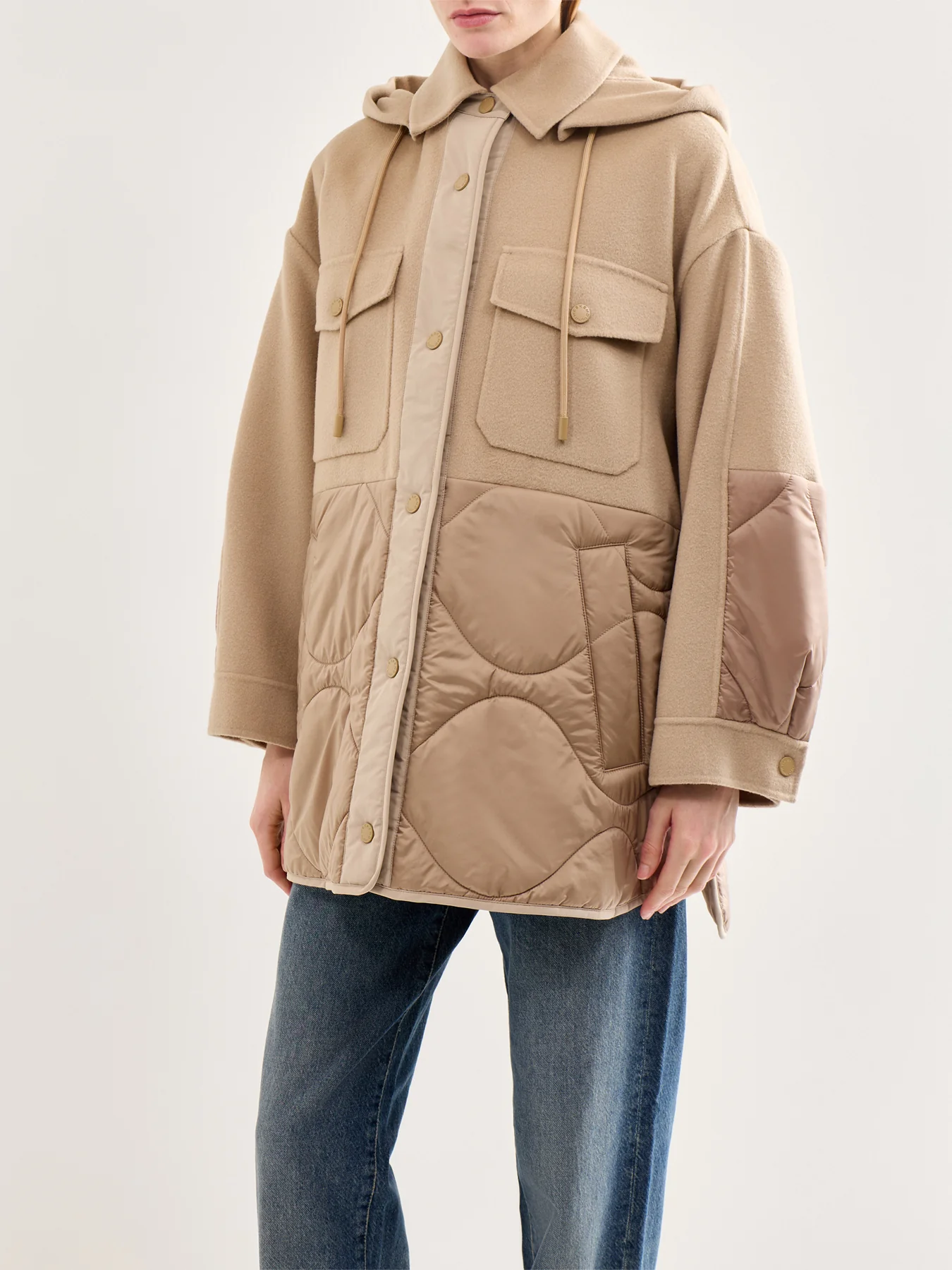 Ossola Oversized Quilted Jacket Brown - Image 3