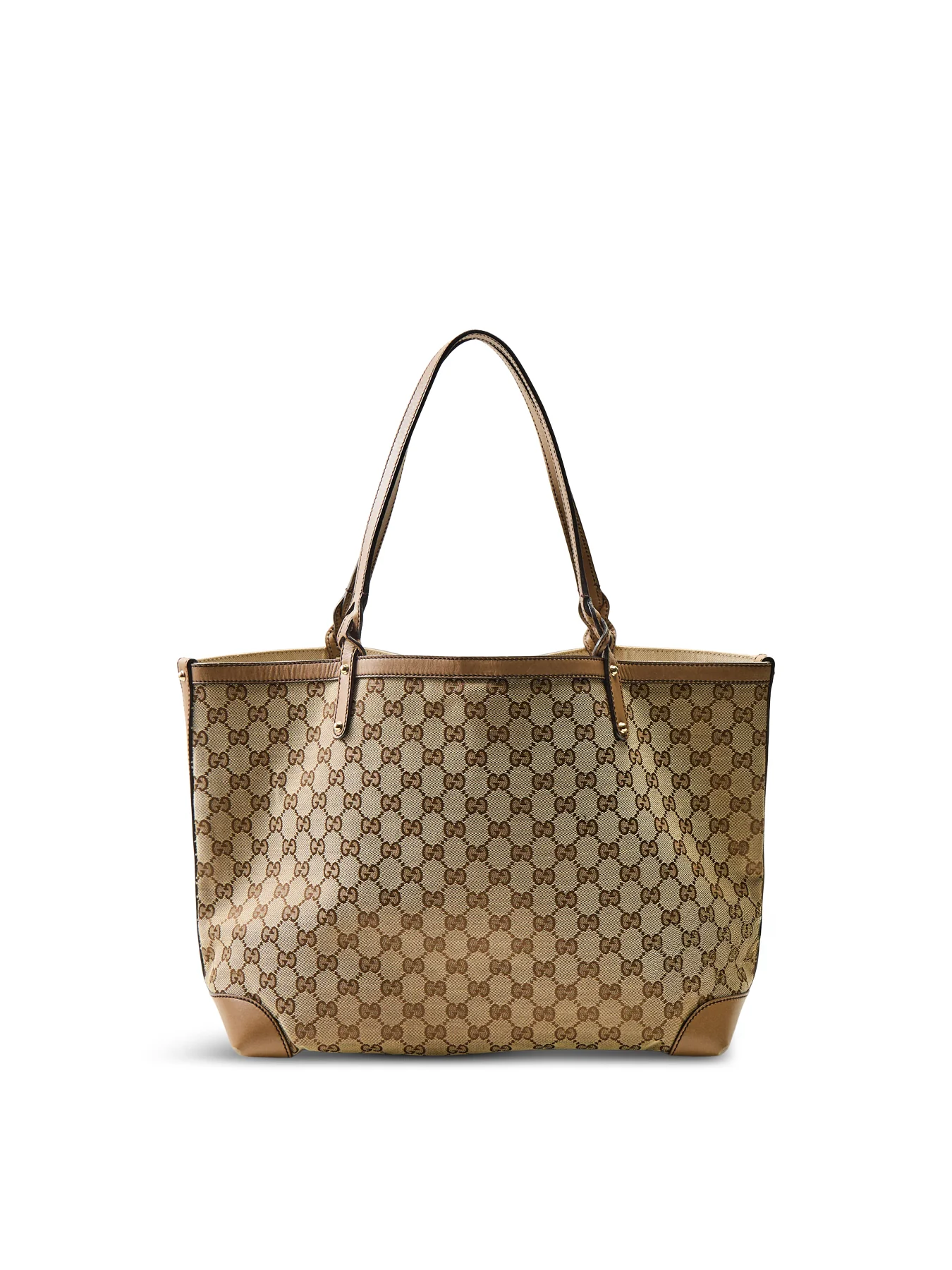 Vintage Gucci Canvas Craft Tote Bag Brown
