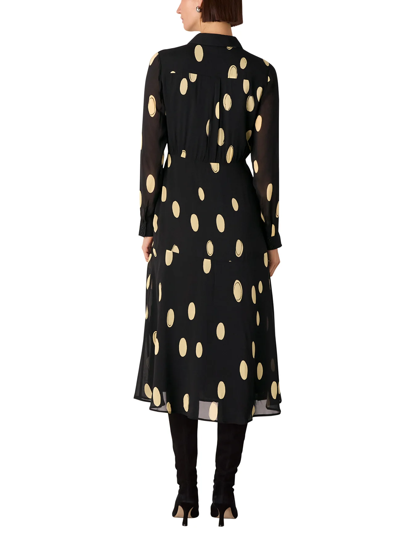Abstract Spot Shirt Dress Black - Image 2