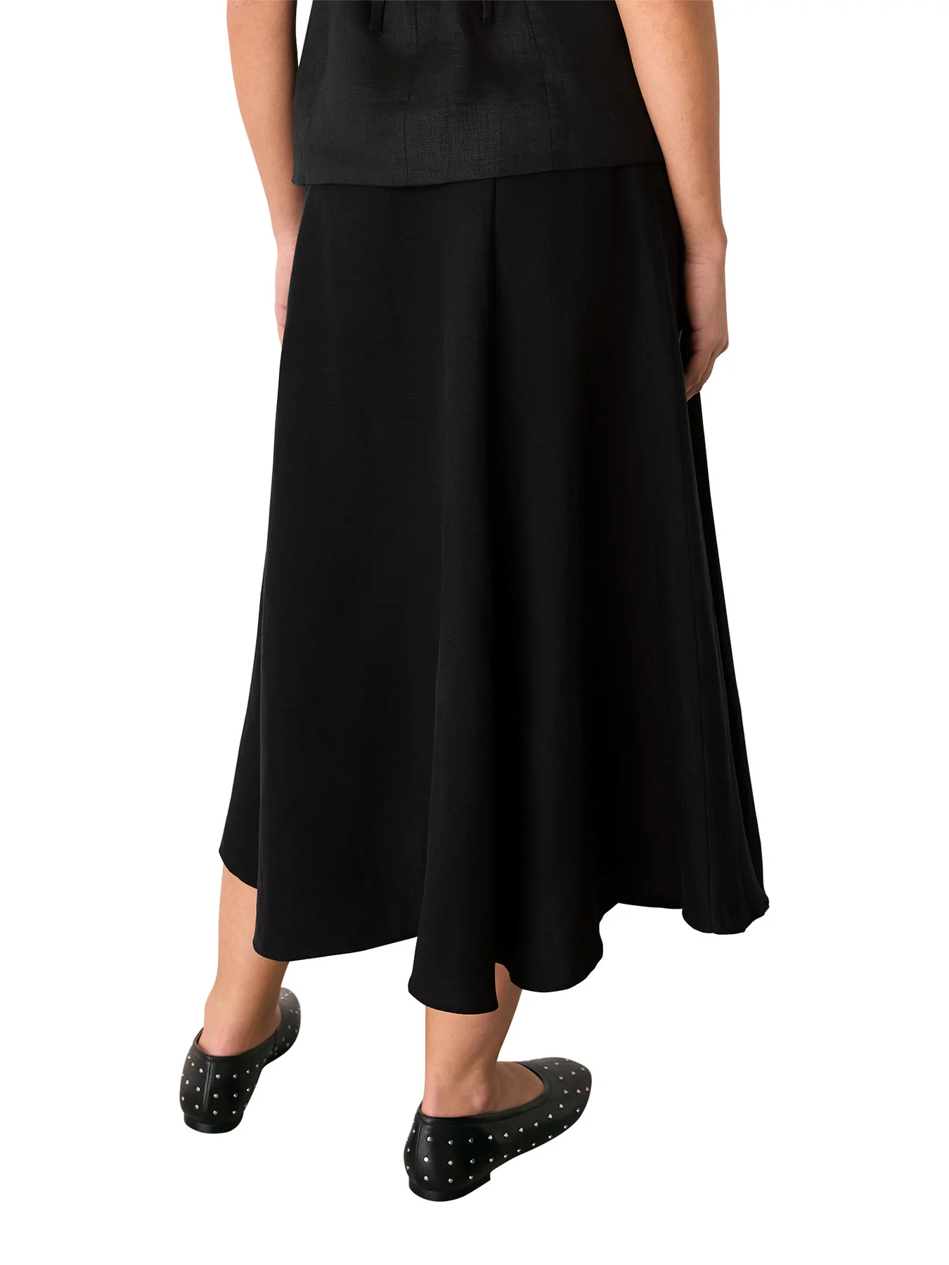 Black Helena Linen Blend Skirt - Image 3