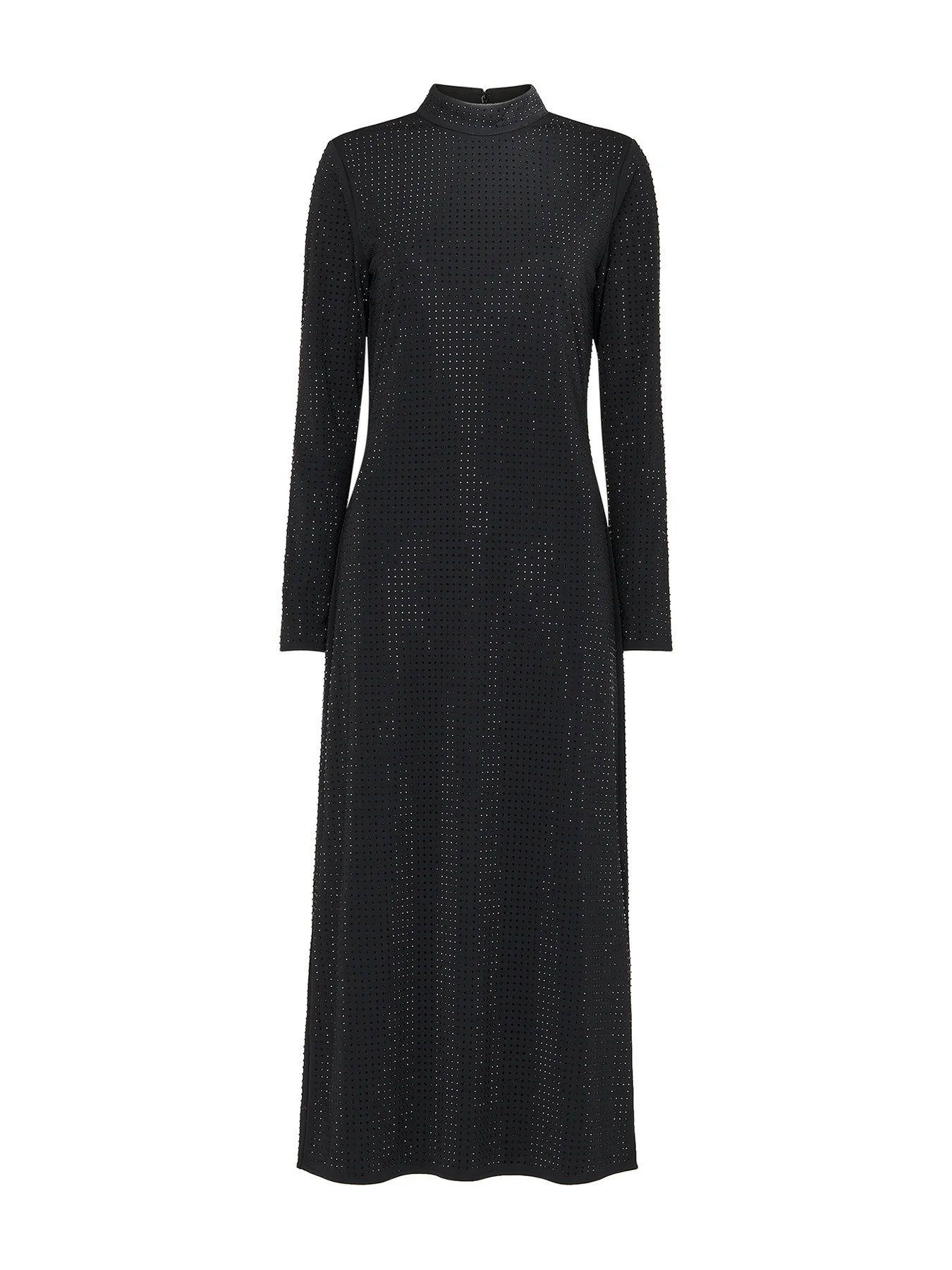 Hot Fix Jersey Midi Dress Black