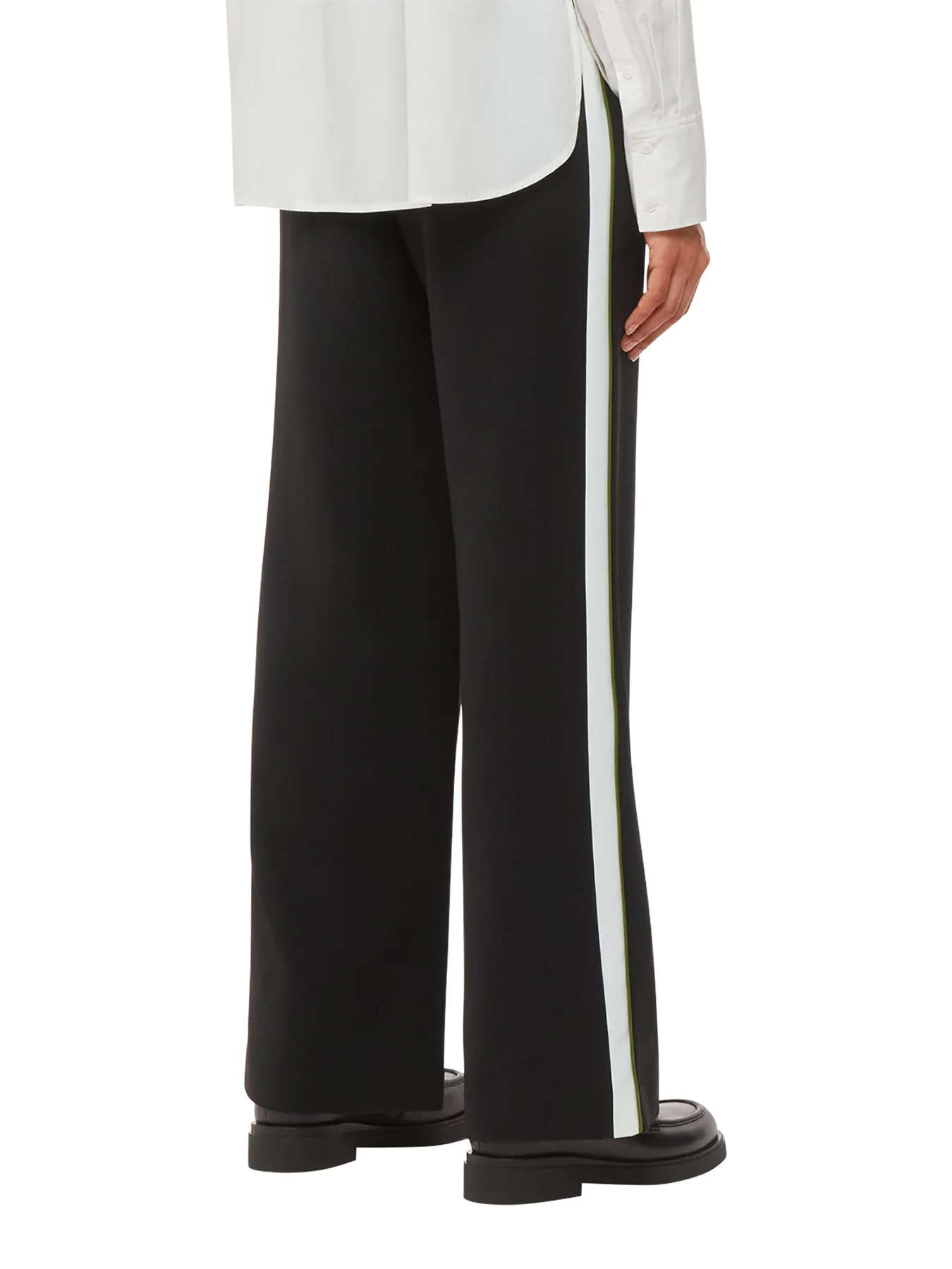 Crepe Side Stripe Trouser Black - Image 3