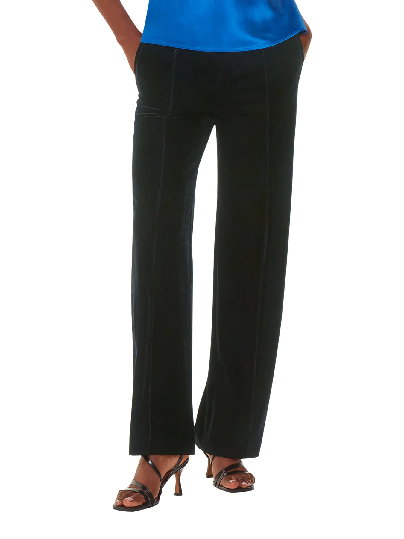 Velvet Full Length Trousers Black - Image 4