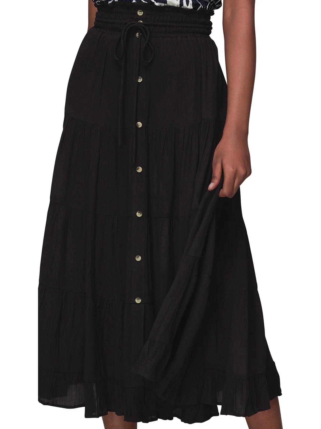Button Front Crinkle Skirt - Image 4