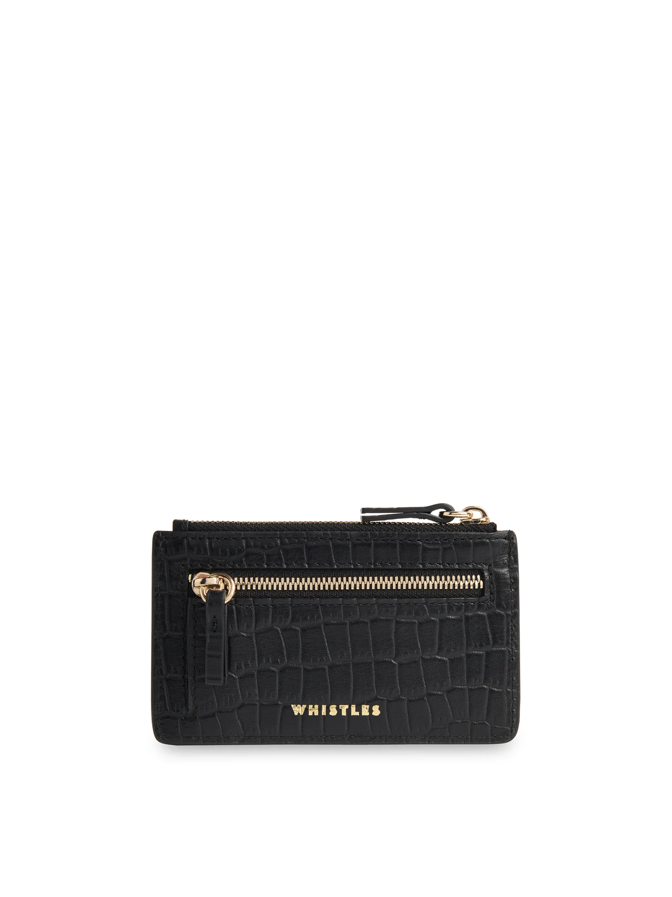 Croc Zip Card Holder Black