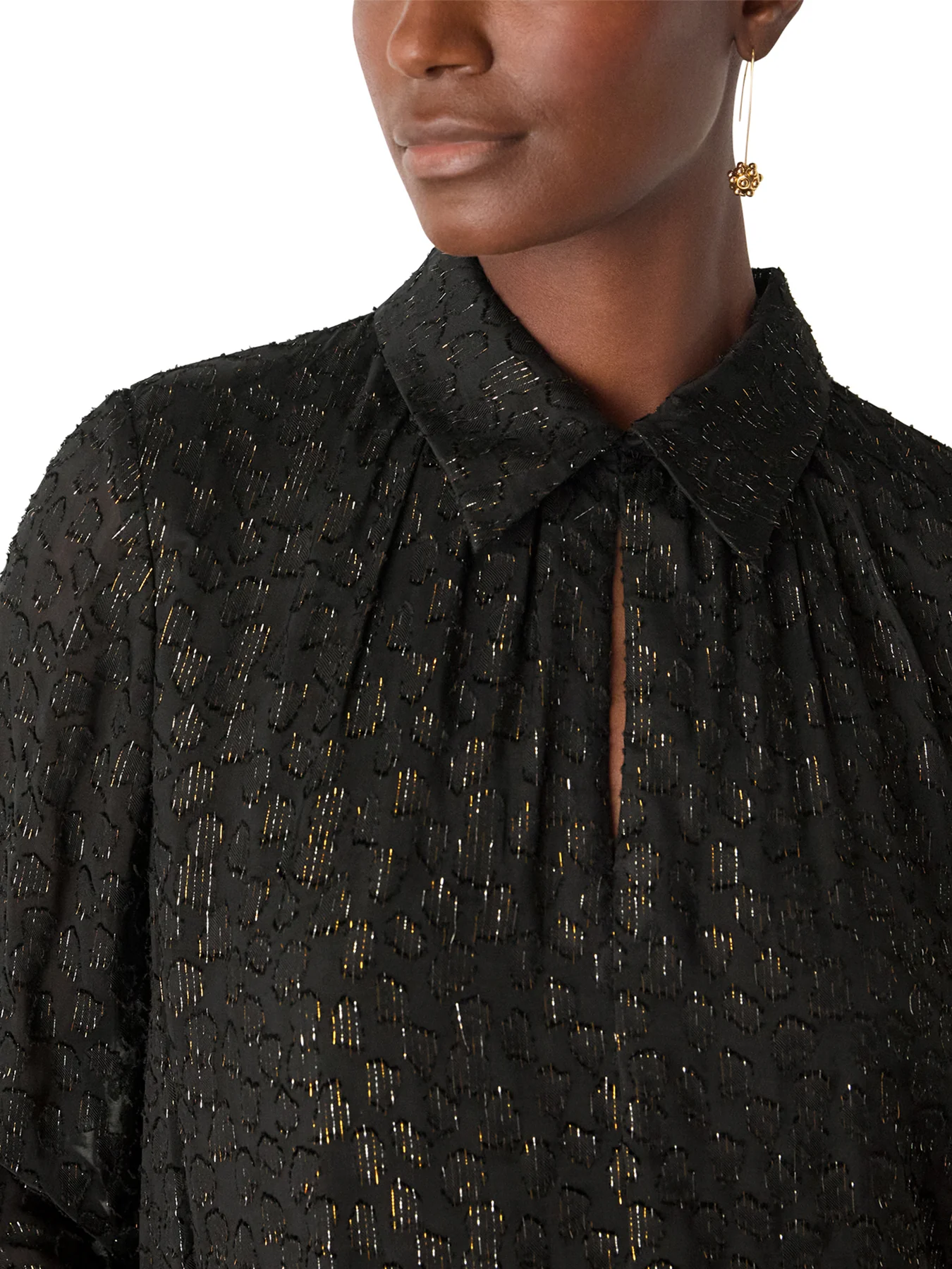 Metallic Dobby Mini Dress Silver - Image 4