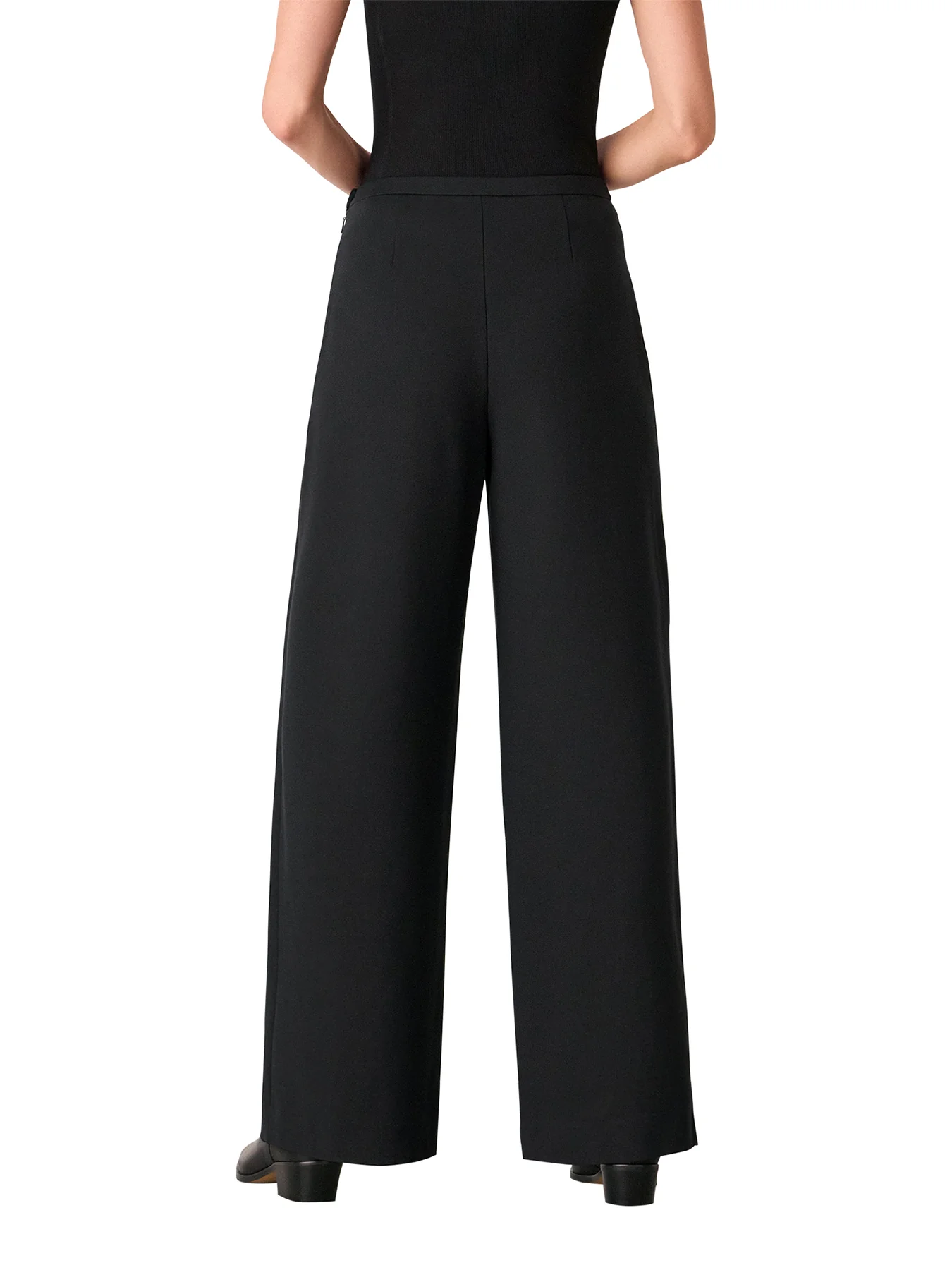 Ponte Wide Leg Trouser Black - Image 3