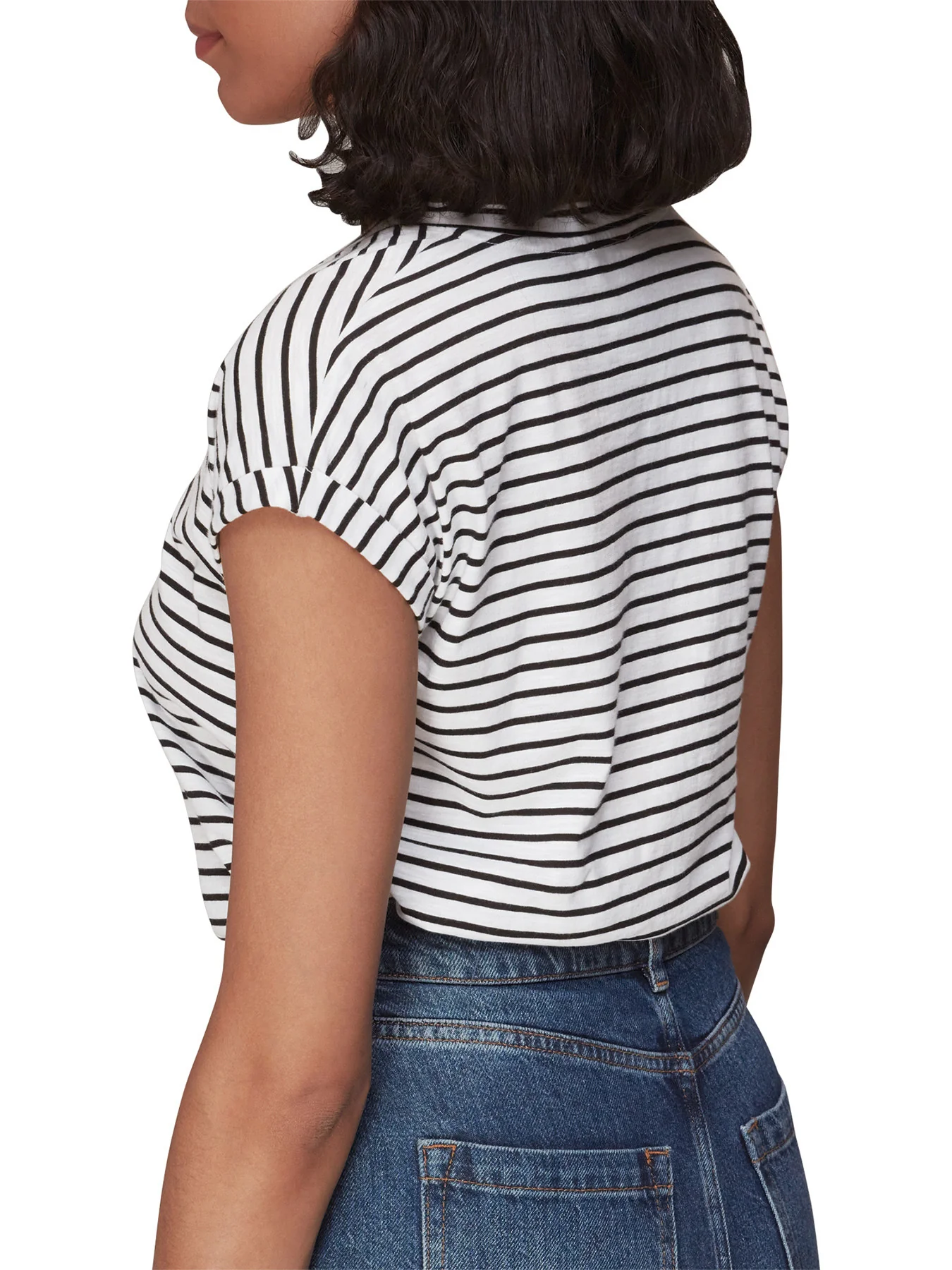 Willa Stripe V Neck Tee - Image 3
