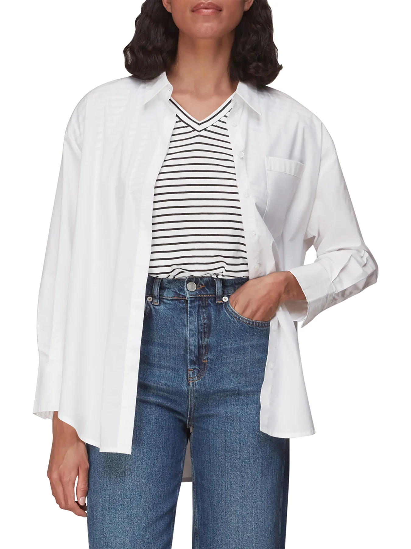 Willa Stripe V Neck Tee - Image 4