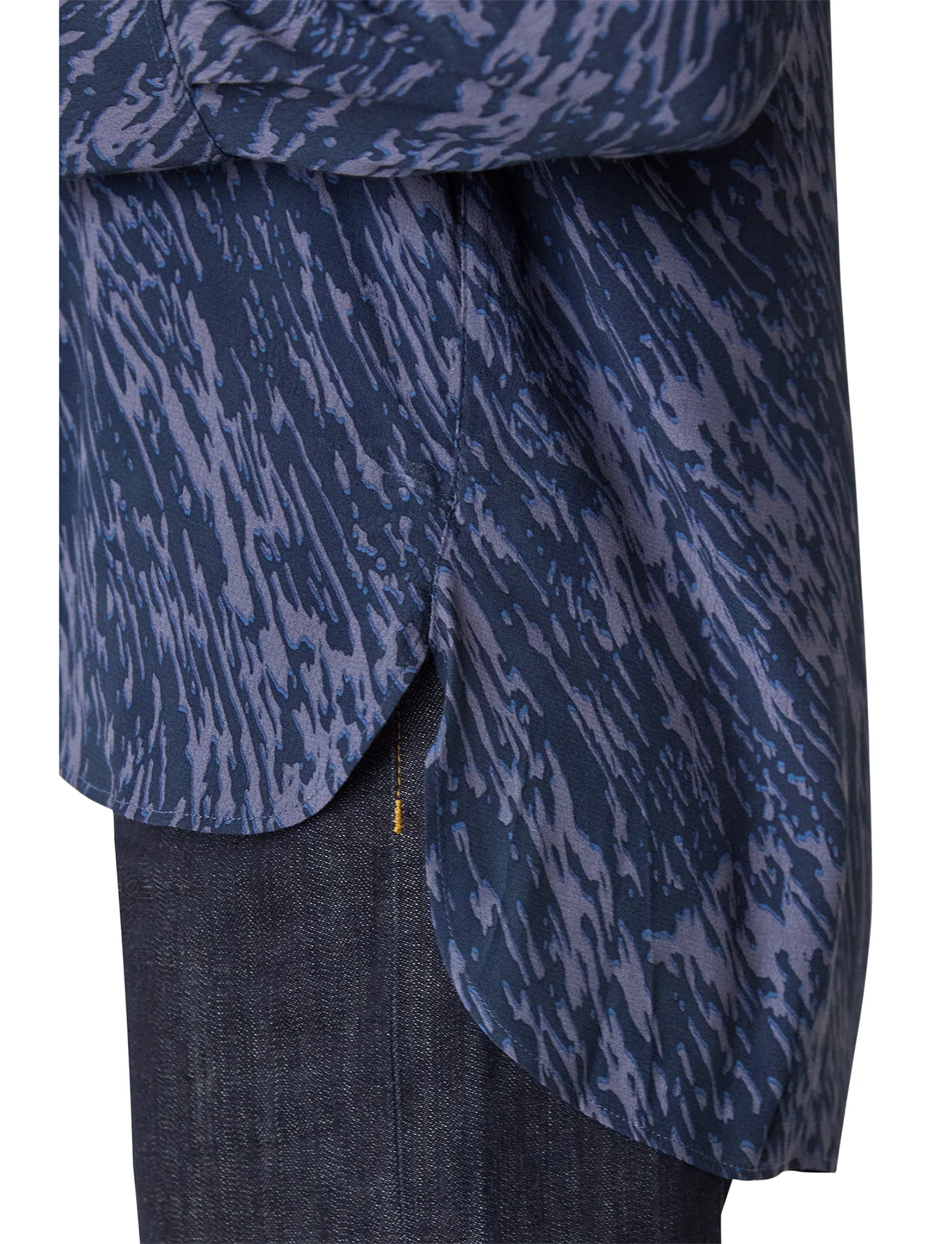 Abstract Marks Collared Shirt Blue - Image 4