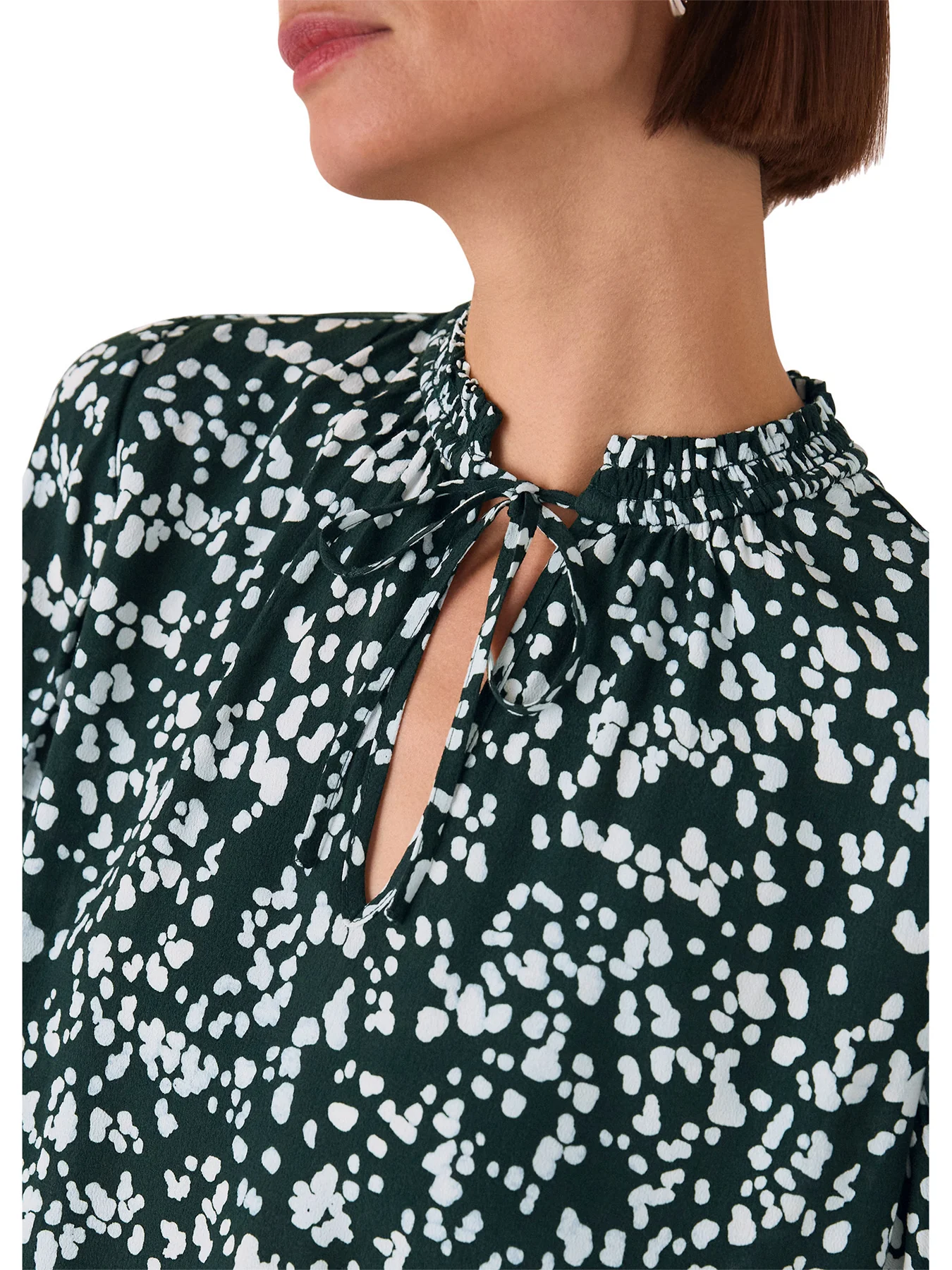 Animal Tie Neck Blouse Blue - Image 4