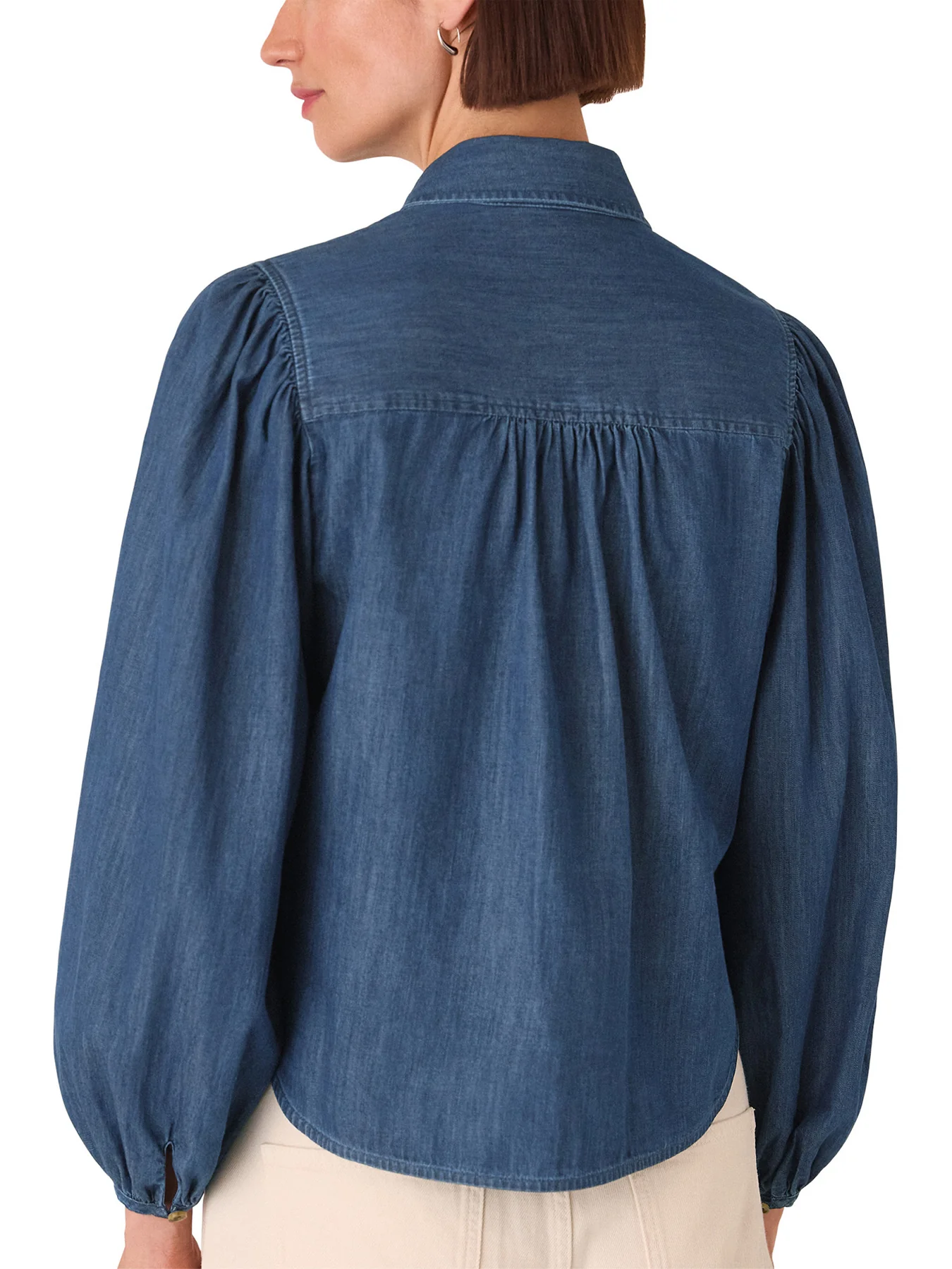 Chambray Cotton Shirt Blue - Image 3
