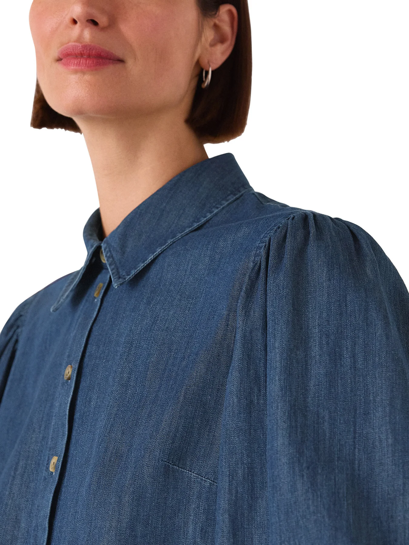Chambray Cotton Shirt Blue - Image 4