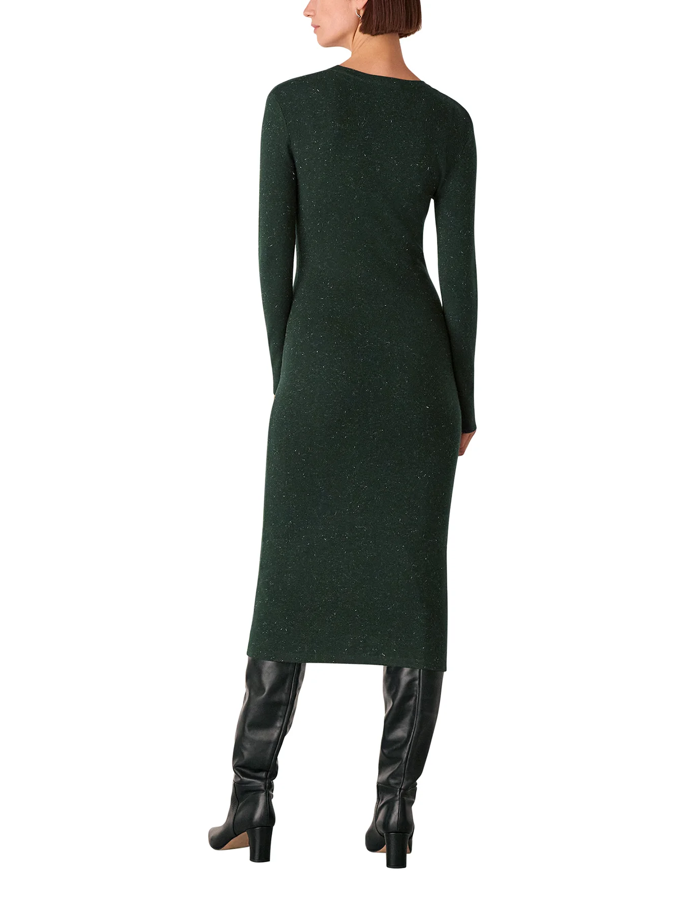 Dark Green Annie Sparkle Knit Dress - Image 3