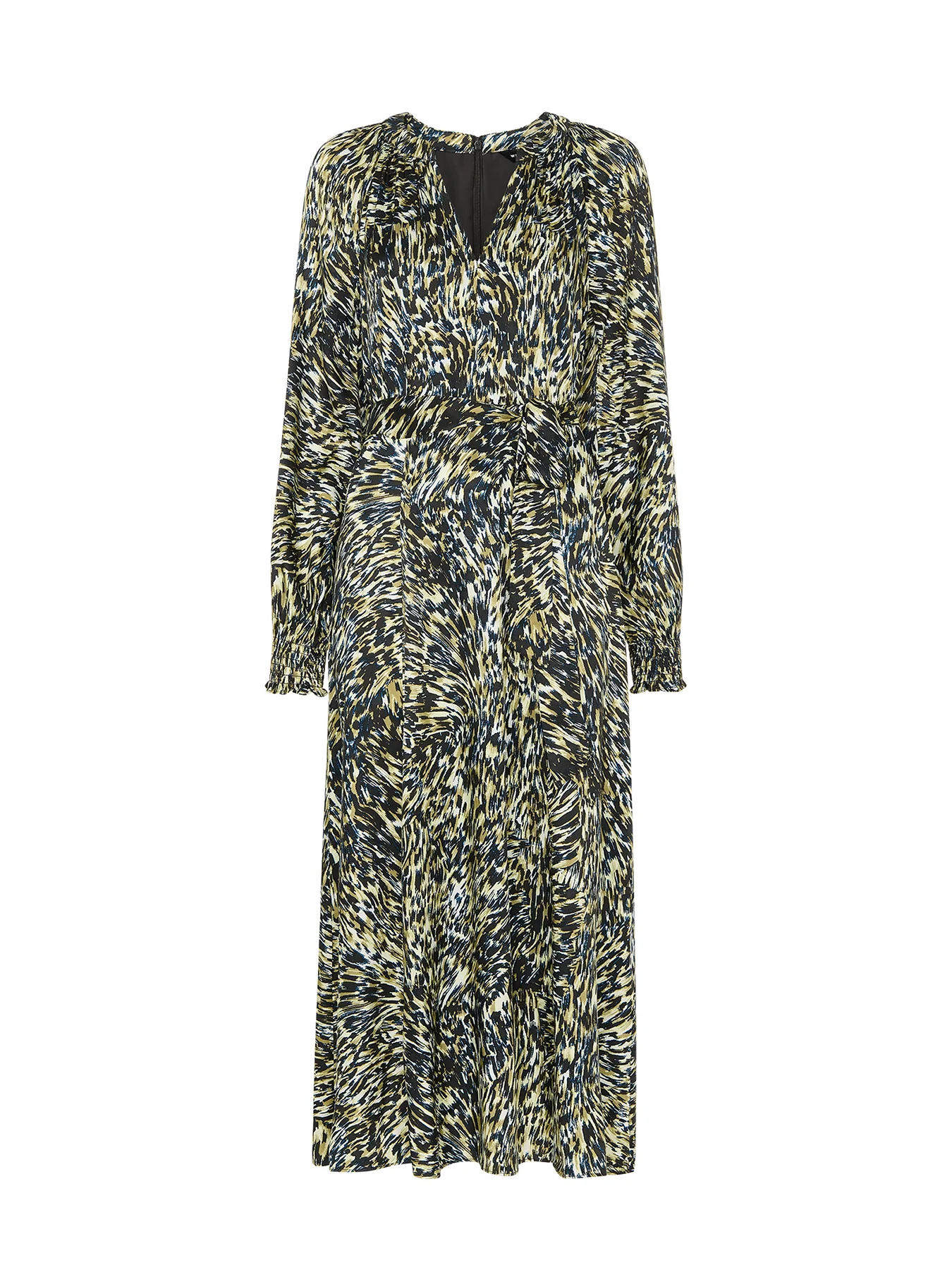 Khaki/Multi Leopard Swirl Midi Dress - Image 5