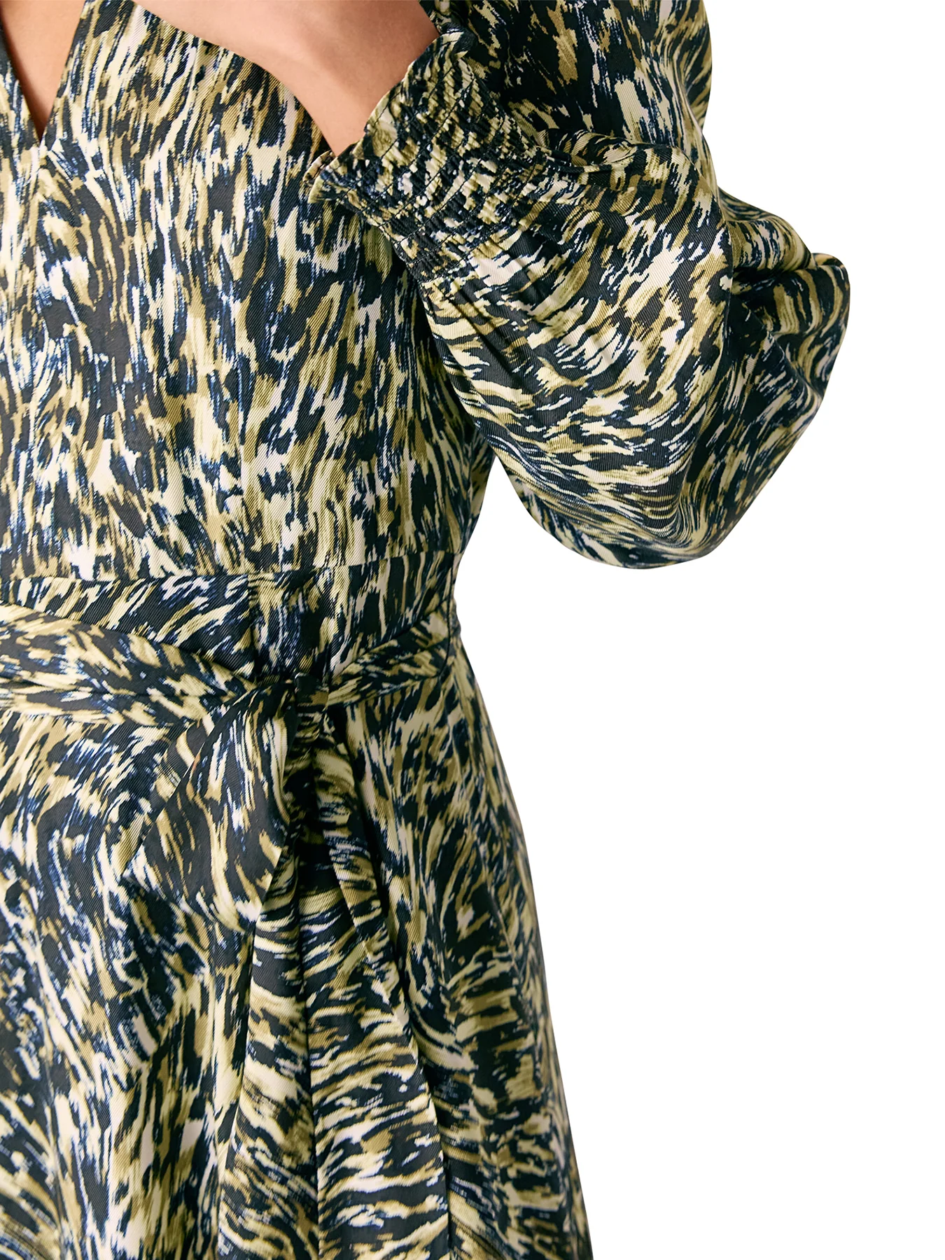 Khaki/Multi Leopard Swirl Midi Dress - Image 8