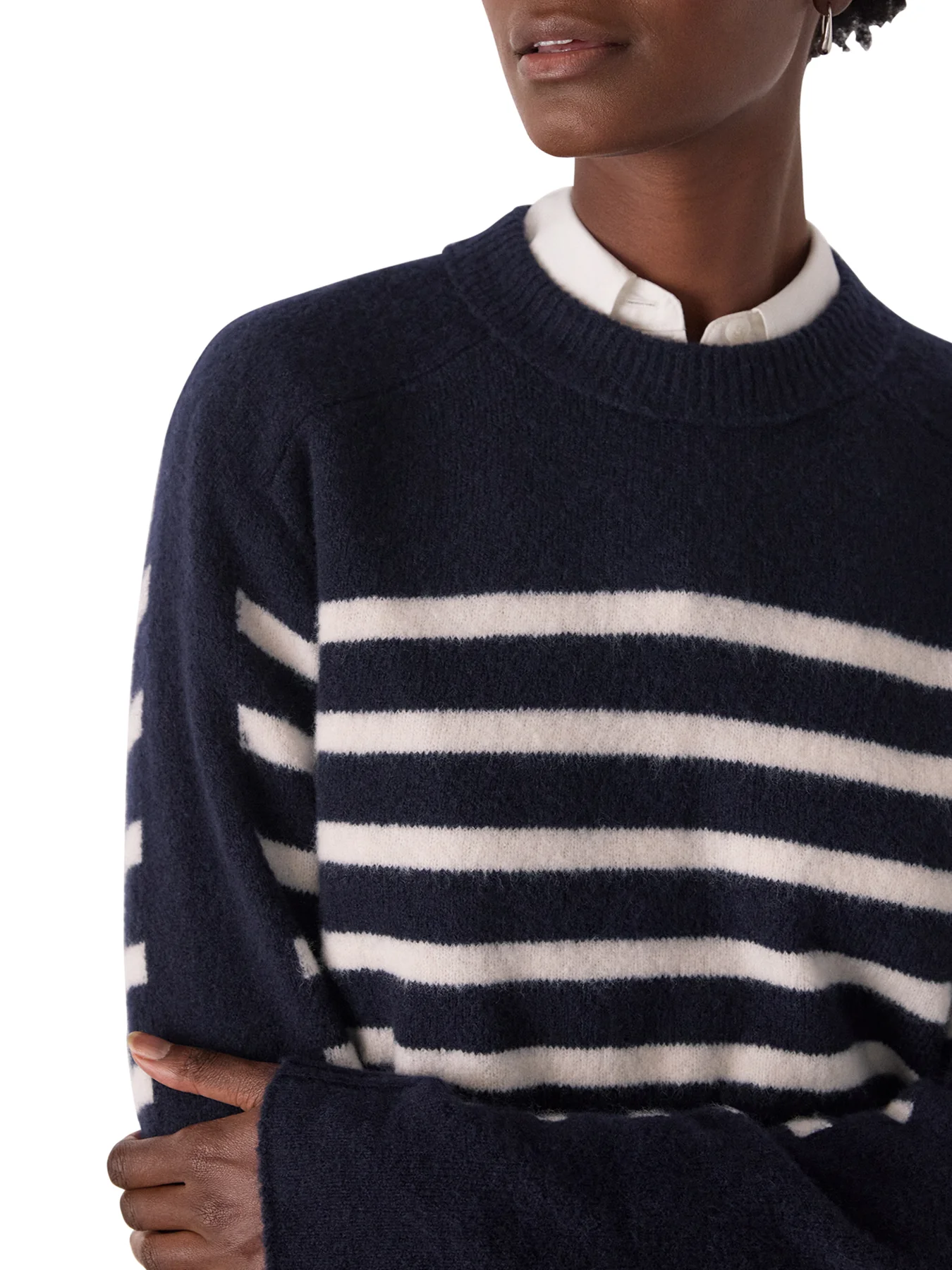 Contrast Stripe Knit Blue - Image 4