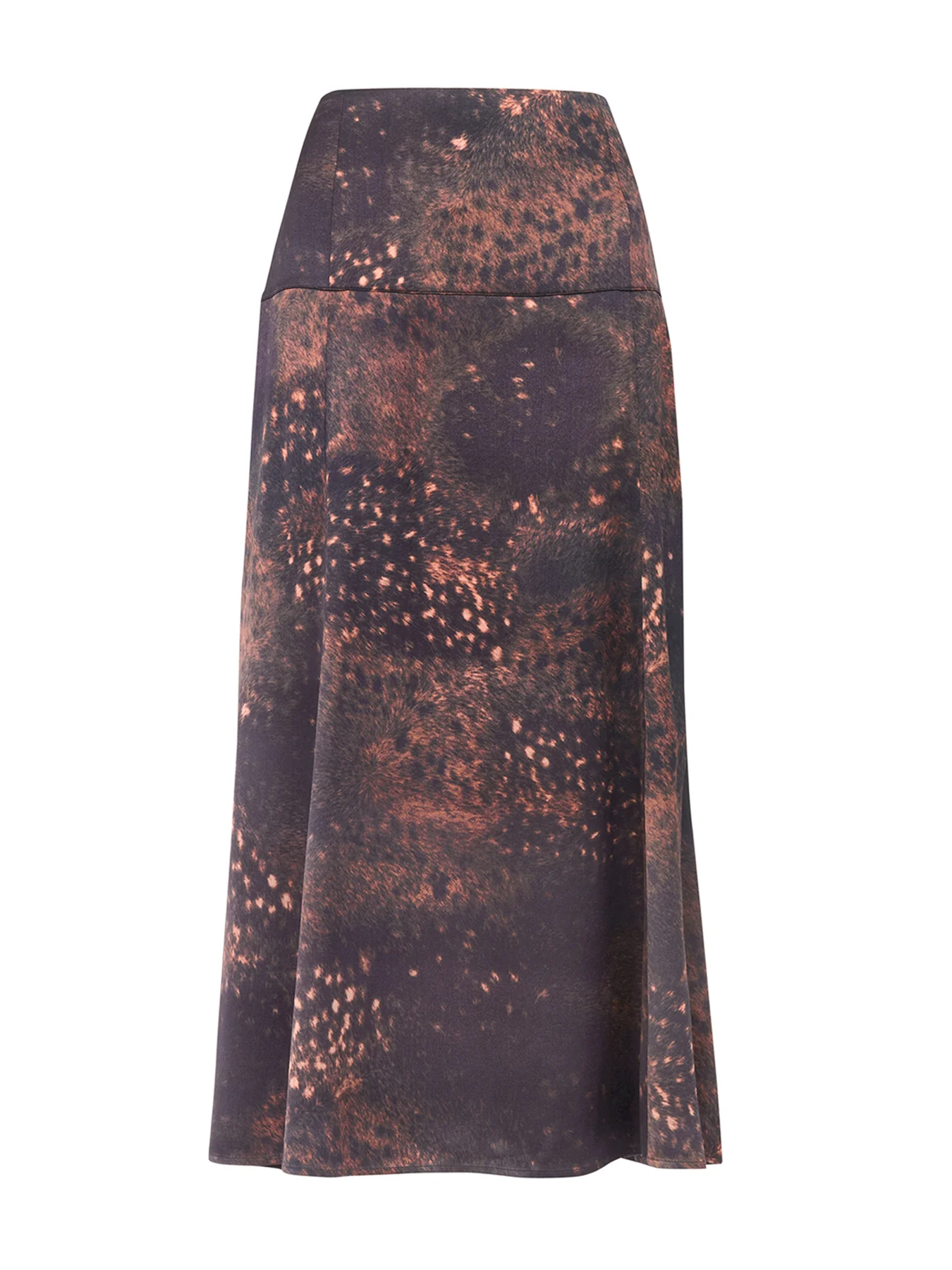 Spotted Animal Midi Skirt Brown