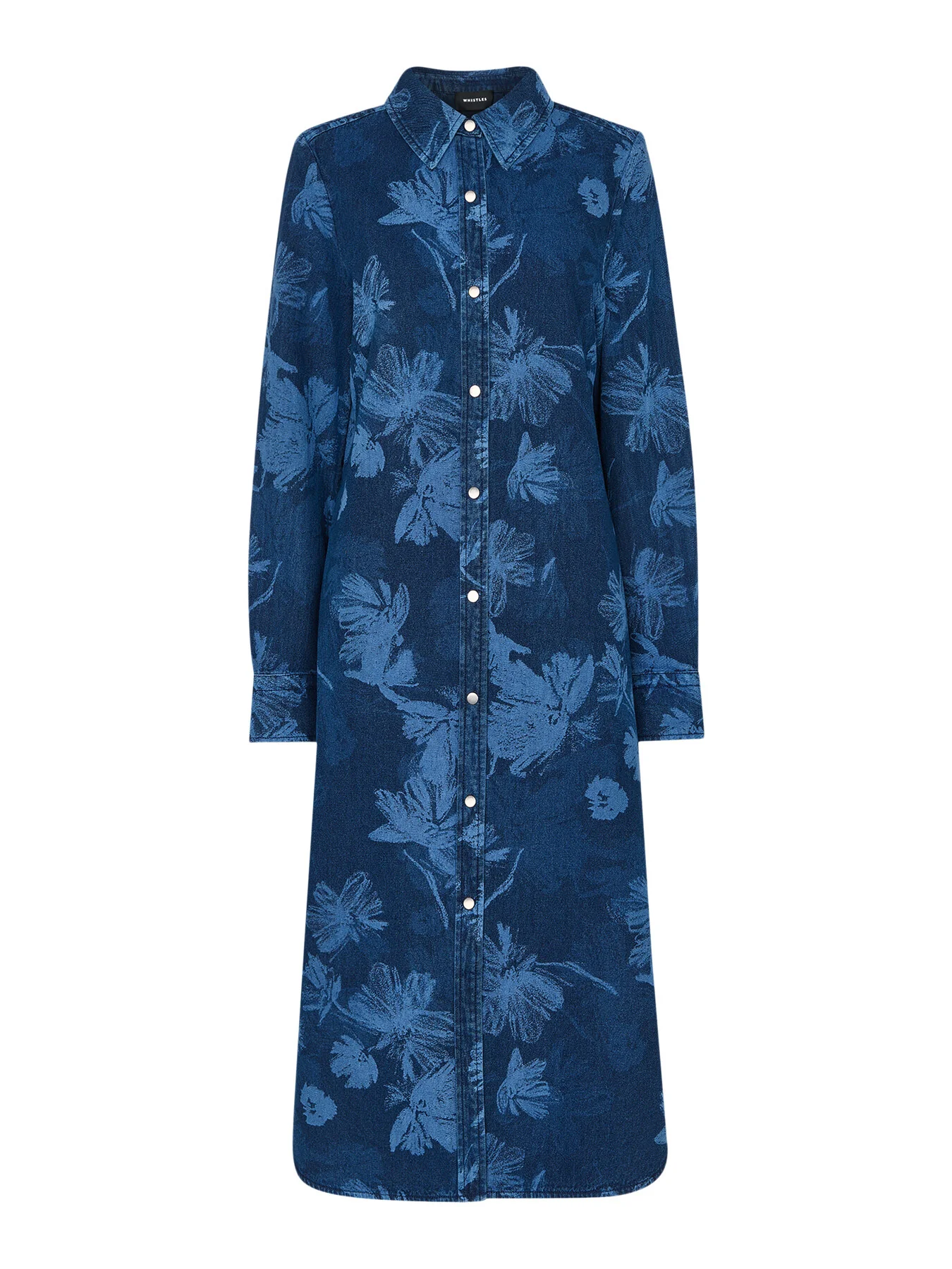 Denim Chalk Print Denim Shirt Dress - Image 4